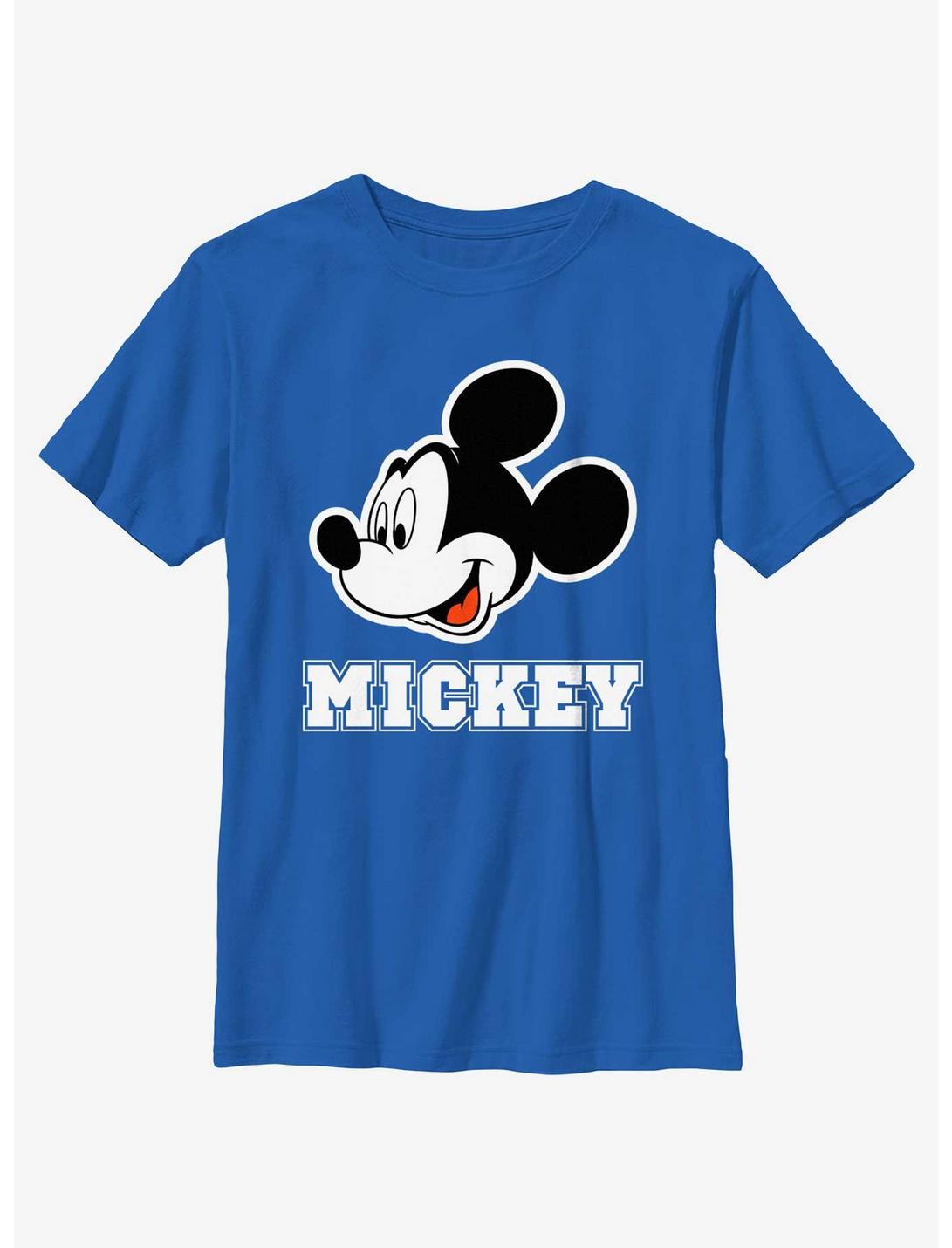 Disney Mickey Mouse Head Icon Outline Youth T-Shirt, ROYAL, hi-res