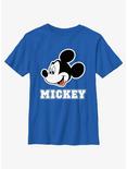 Disney Mickey Mouse Head Icon Outline Youth T-Shirt, ROYAL, hi-res
