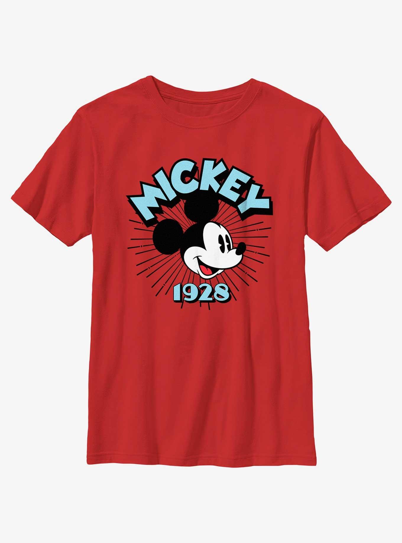 Disney Mickey Mouse 1928 Head Icon Youth T-Shirt, RED, hi-res