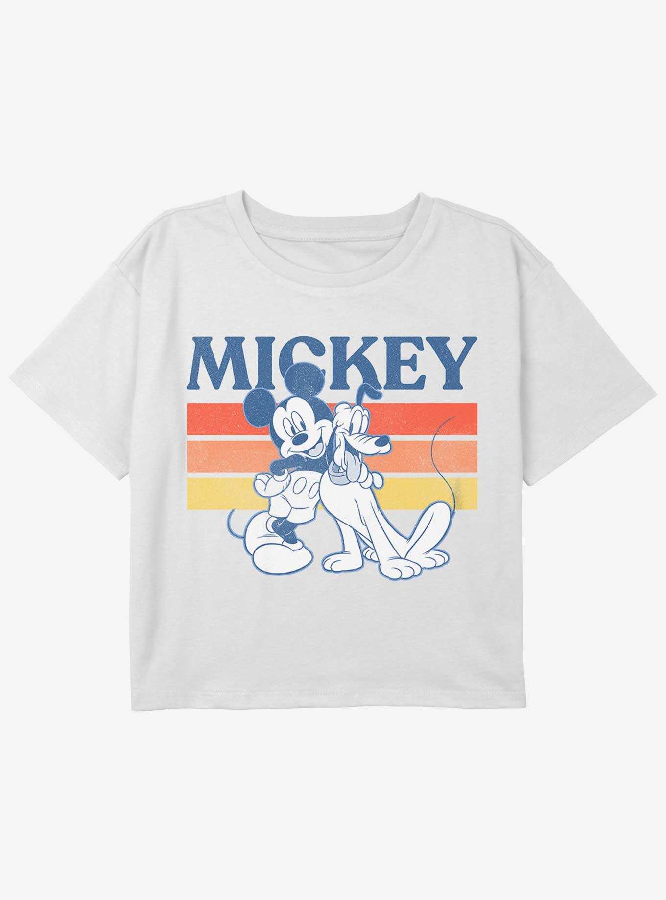 Disney Mickey Mouse Retro Squad Youth Girls Boxy Crop T-Shirt, , hi-res