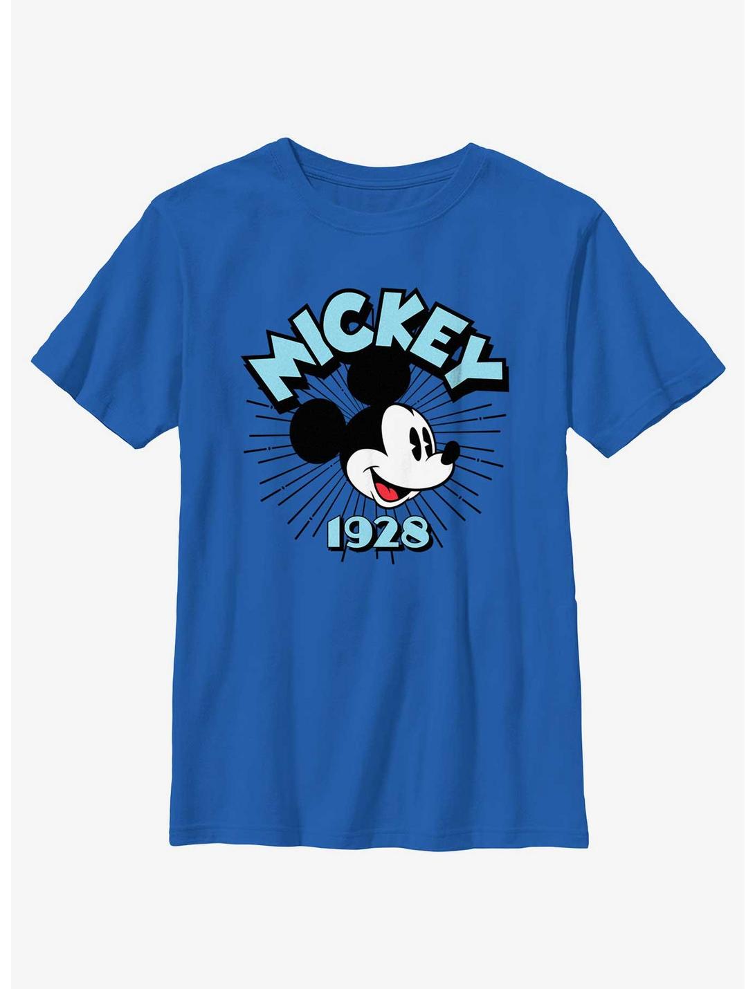 Disney Mickey Mouse 1928 Head Icon Youth T-Shirt, ROYAL, hi-res