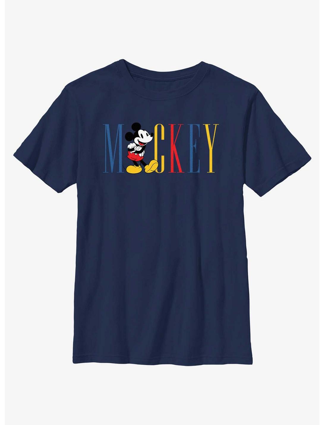 Disney Mickey Mouse Vintage Logo Youth T-Shirt, NAVY, hi-res