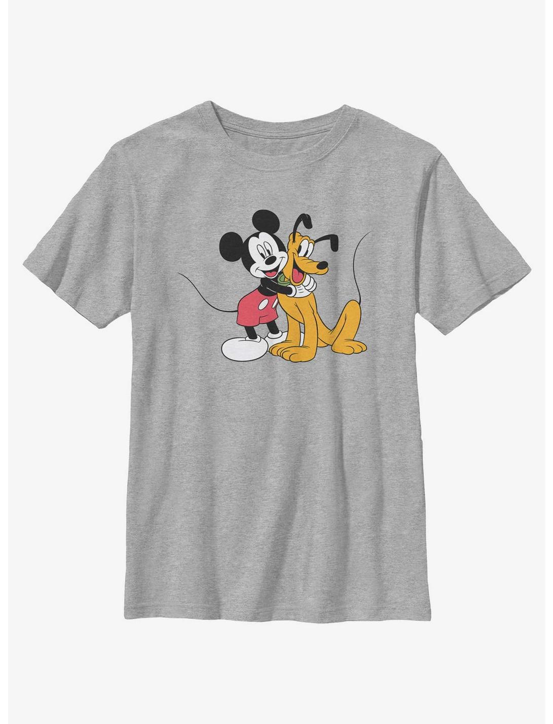 Disney Mickey Mouse & Pluto Hugs Youth T-Shirt, ATH HTR, hi-res