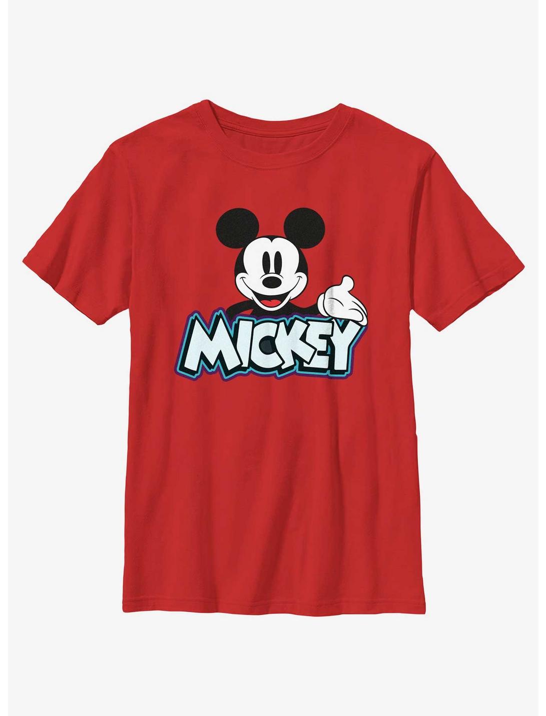 Disney Mickey Mouse Iconic Smile Youth T-Shirt, RED, hi-res