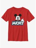 Disney Mickey Mouse Iconic Smile Youth T-Shirt, RED, hi-res