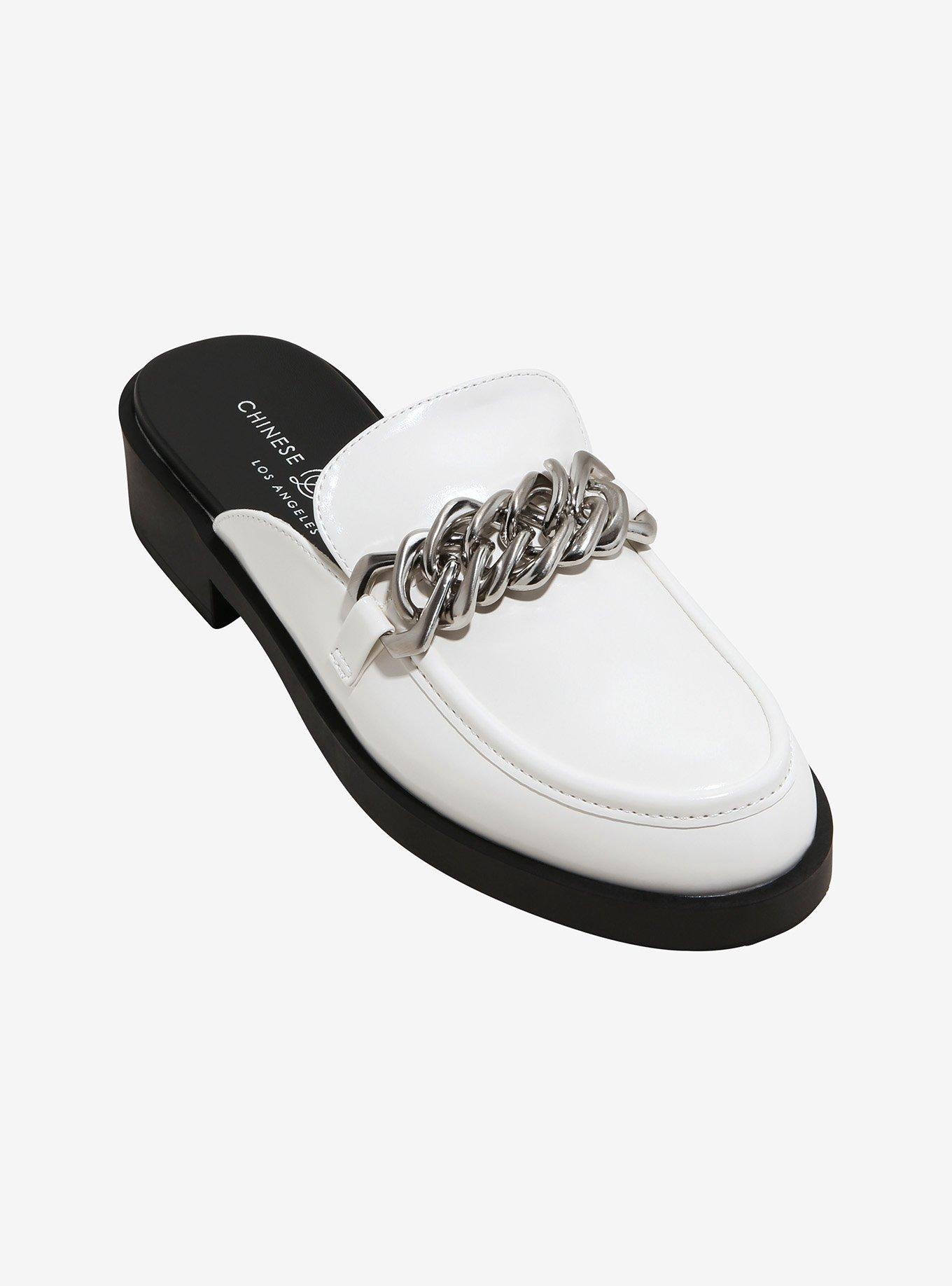 Chinese Laundry White Chain Loafer Mules, MULTI, hi-res