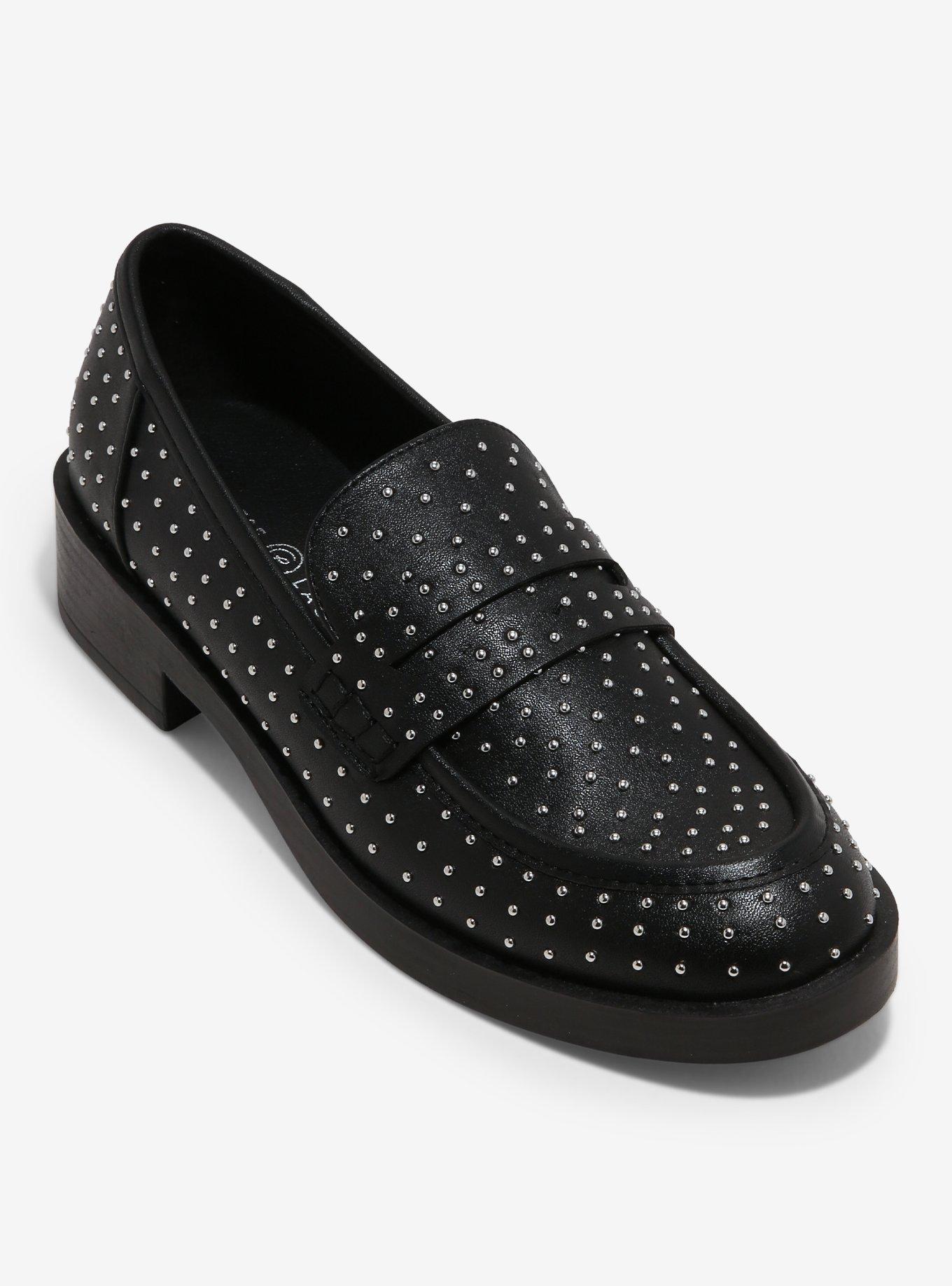 Chinese Laundry Black Studded Loafers, MULTI, hi-res