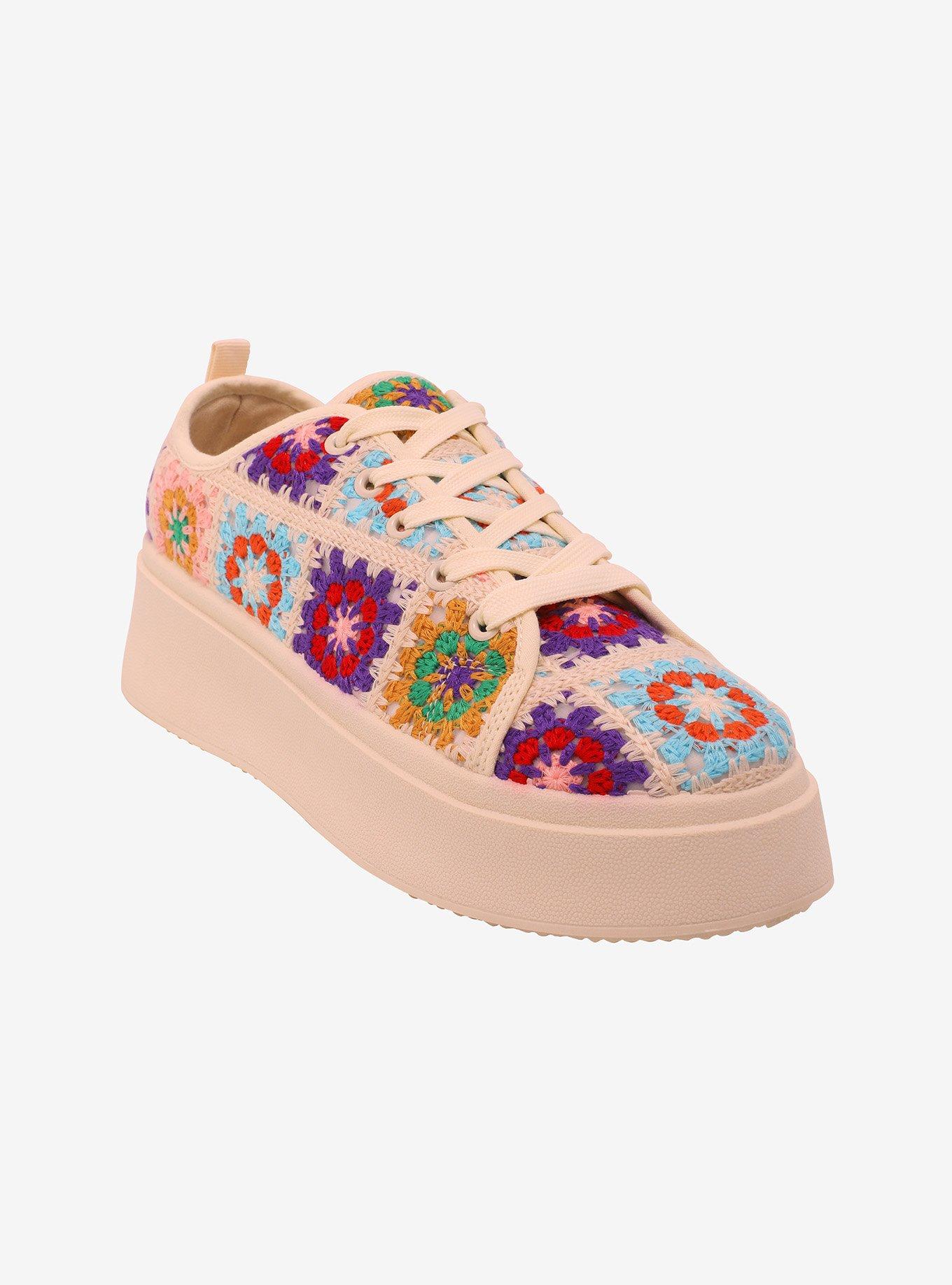 Dirty Laundry Crochet Flowers Sneakers, MULTI, hi-res