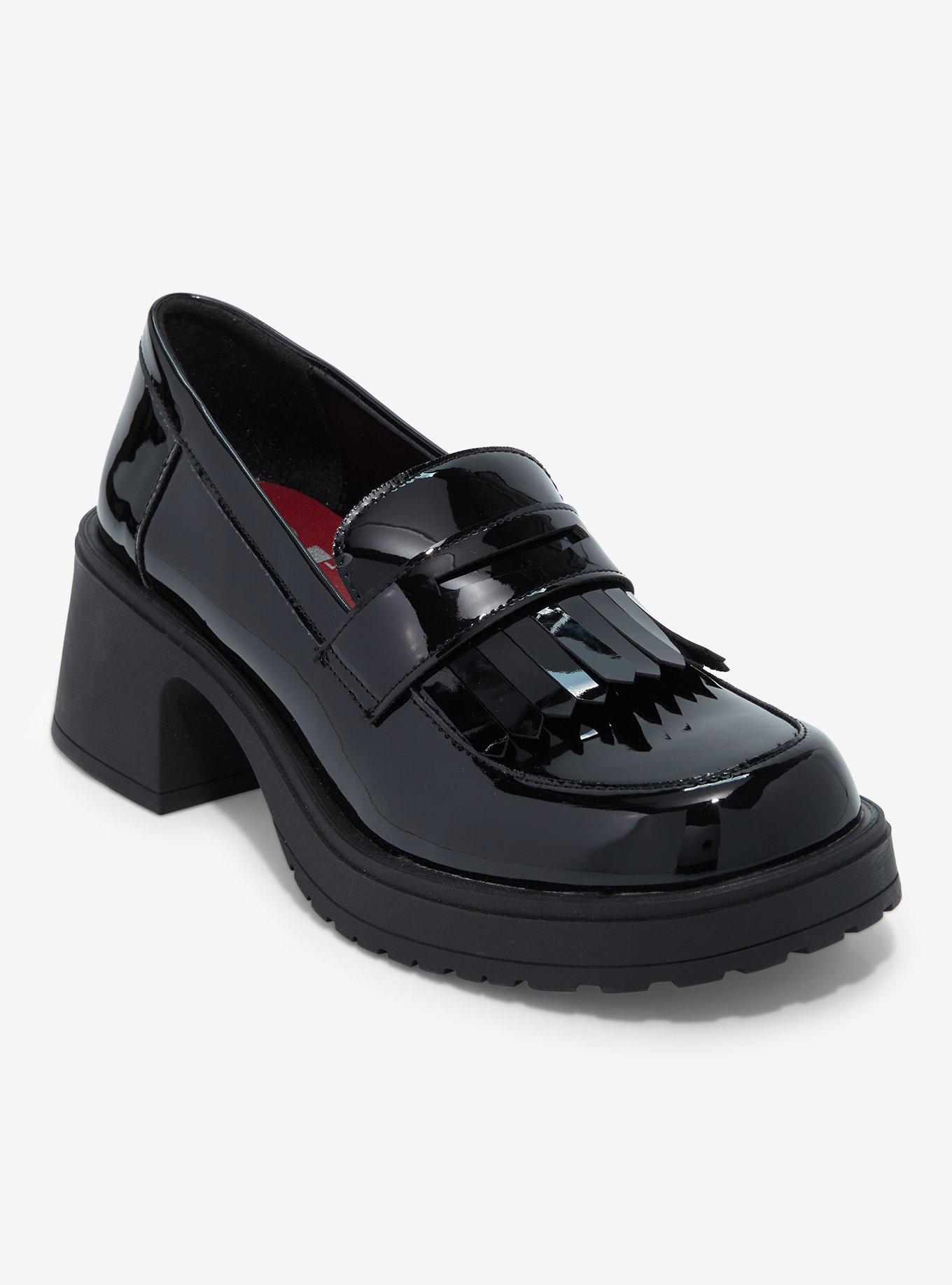 Dirty Laundry Shiny Black Heel Loafer, MULTI, hi-res