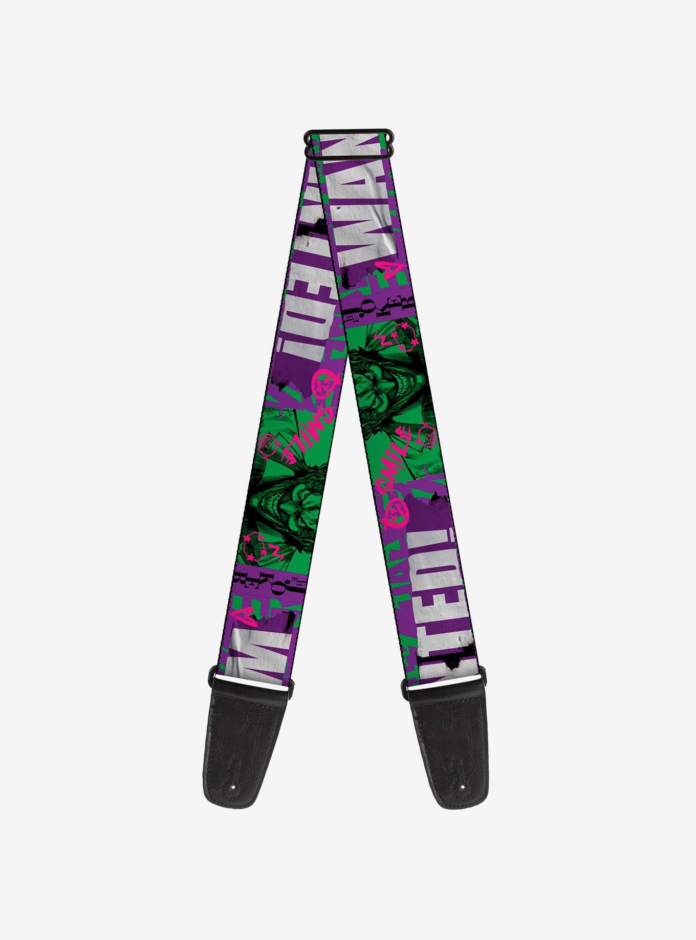 DC Comics The Joker Wanted Smiling Pose and Graffiti Guitar Strap, , hi-res