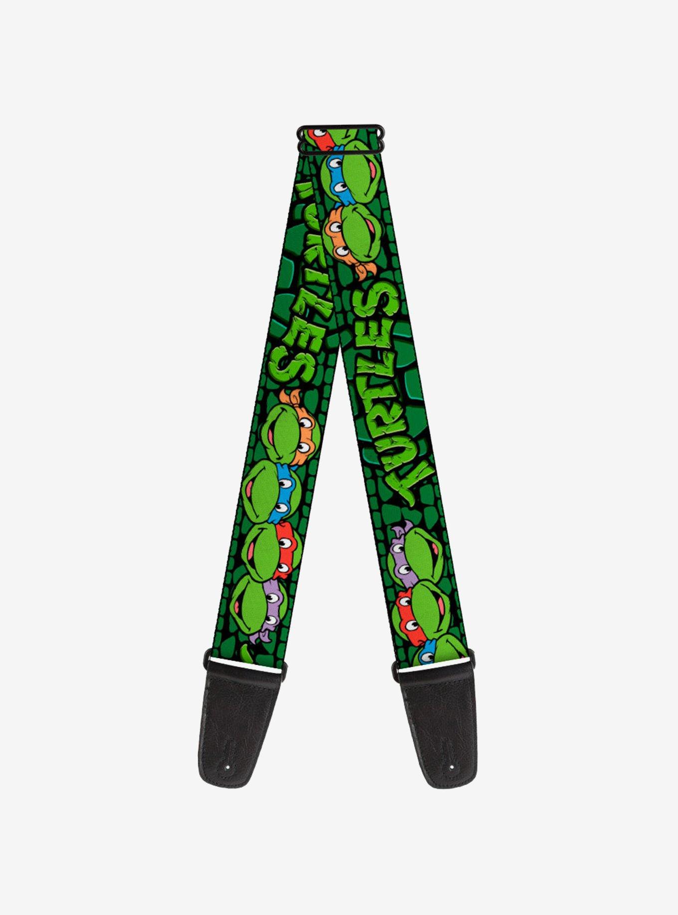 Teenage Mutant Ninja Turtles Group Faces Turtle Shell Guitar Strap