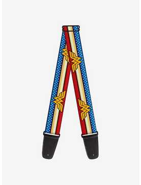 DC Comics Wonder Woman Logo Stripe Stars Guitar Strap, , hi-res