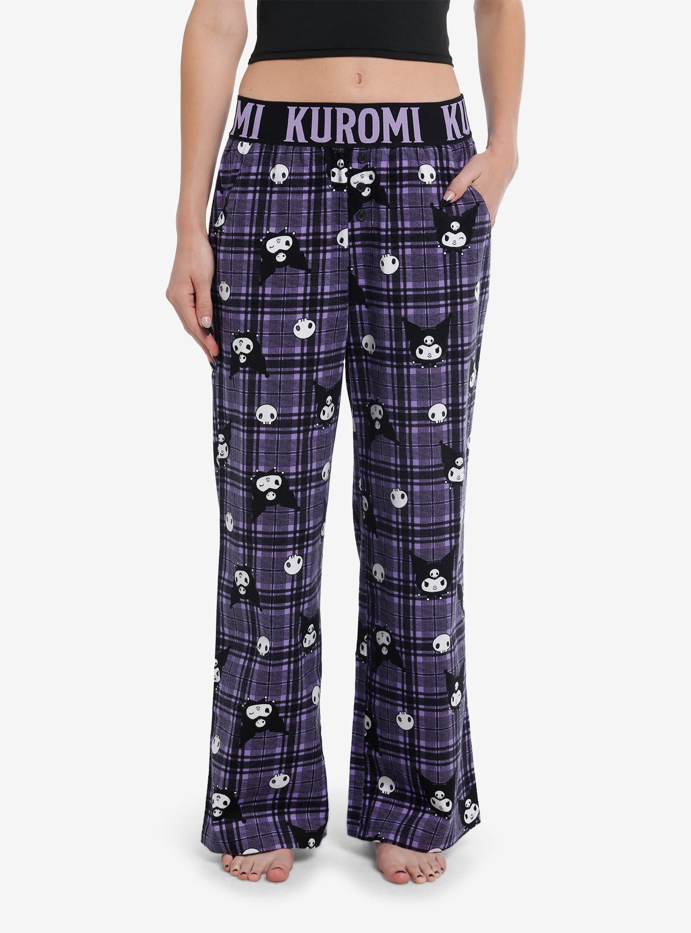 Kuromi Plaid Girls Pajama Pants