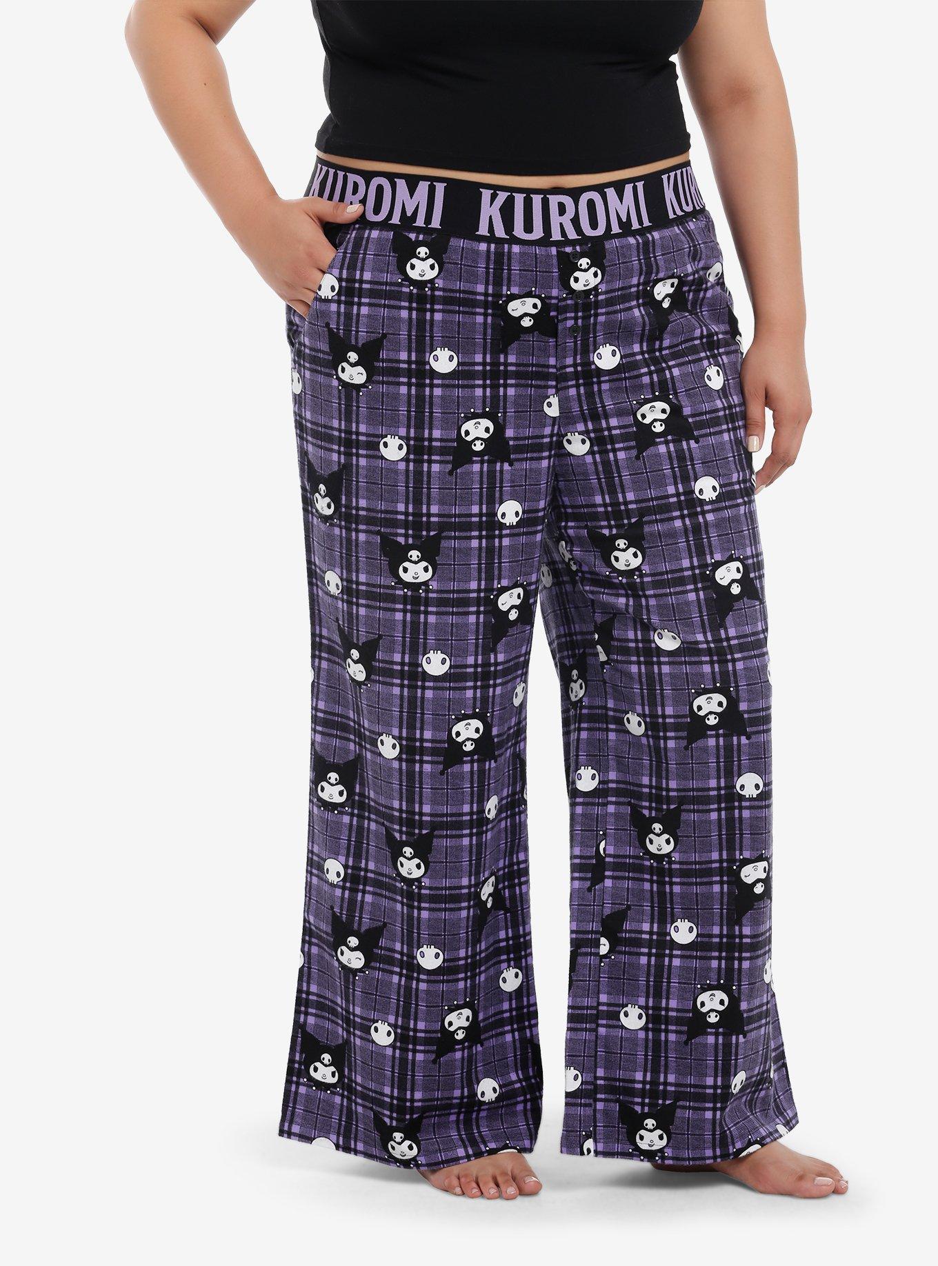 Kuromi Plaid Girls Pajama Pants Plus