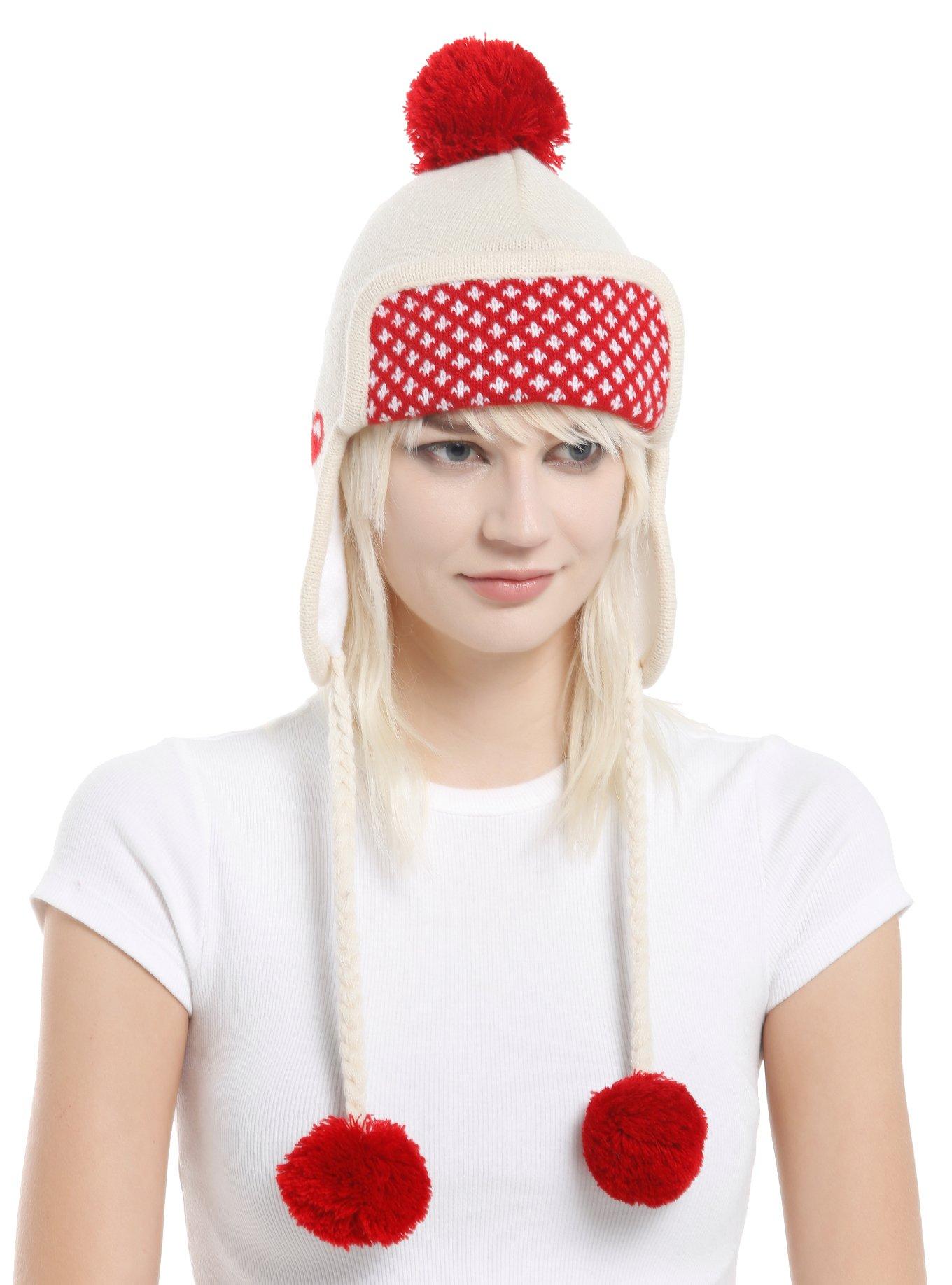 Cherry Pom Tassel Beanie, , hi-res