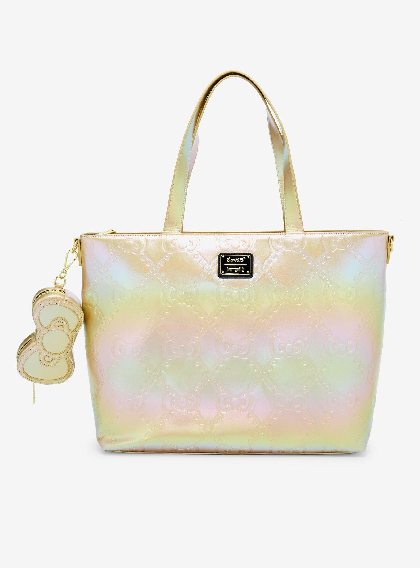 Loungefly Hello Kitty 50th Anniversary Gold Bow Tote Bag With Coin Purse, , hi-res