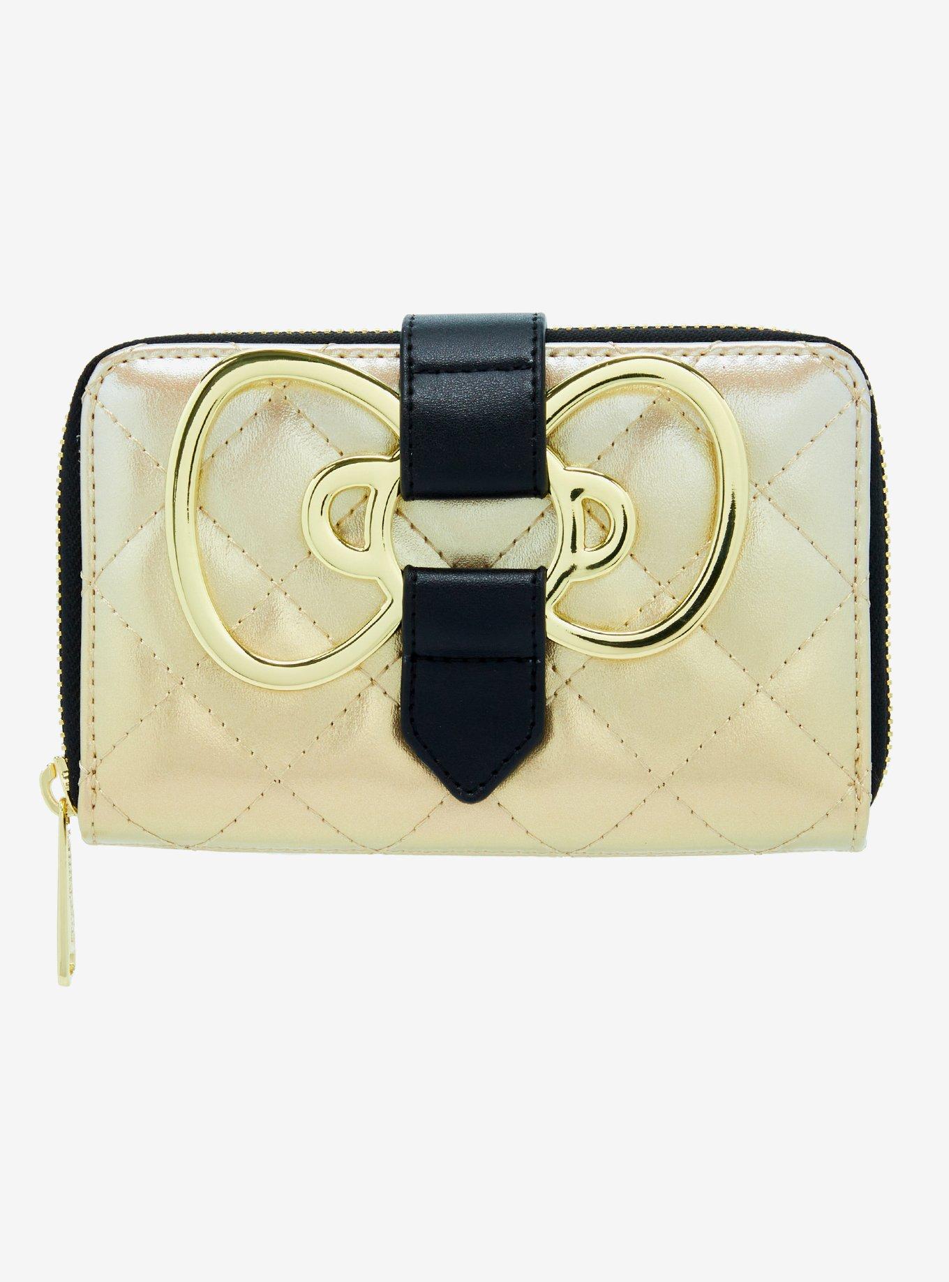 Loungefly Hello Kitty 50th Anniversary Gold Bow Mini Zipper Wallet, , hi-res