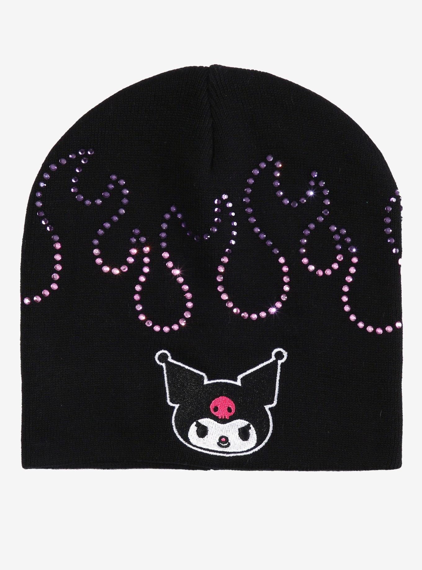 Kuromi Rhinestone Flames Beanie, , hi-res