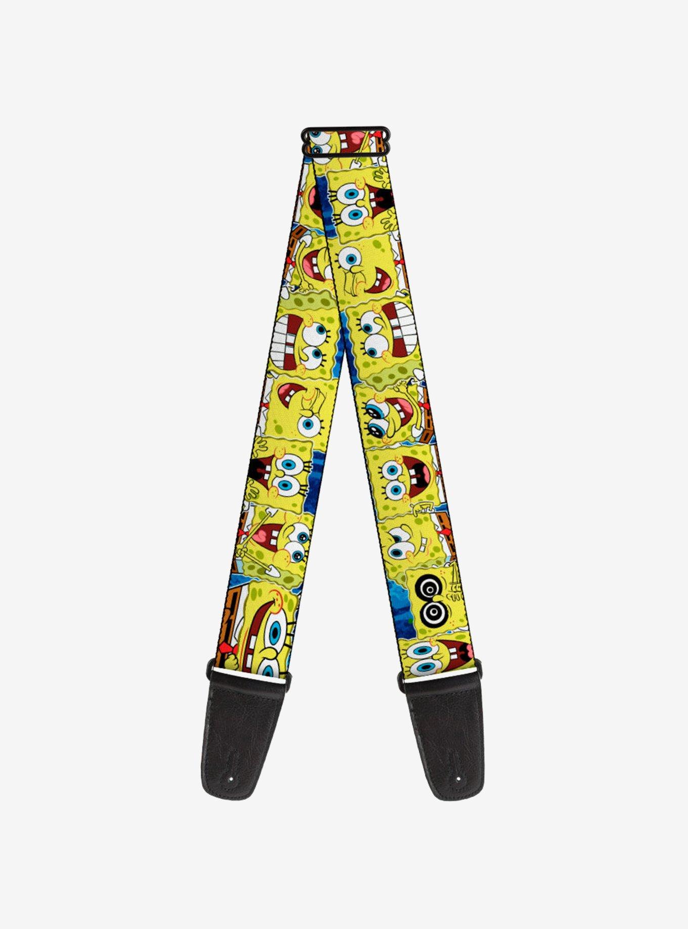 SpongeBob SquarePants Expressions Stripe Blue Guitar Strap, , hi-res