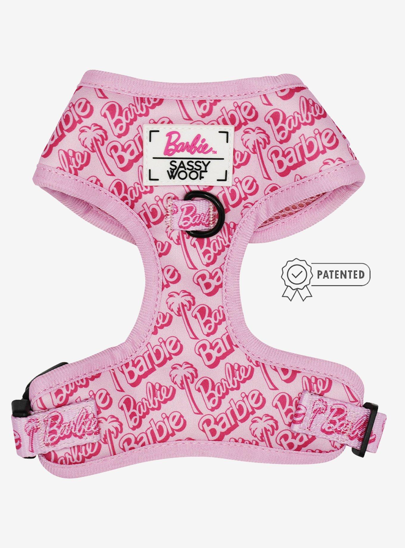 Barbie x Sassy Woof Malibu Adjustable Dog Harness, PINK, hi-res