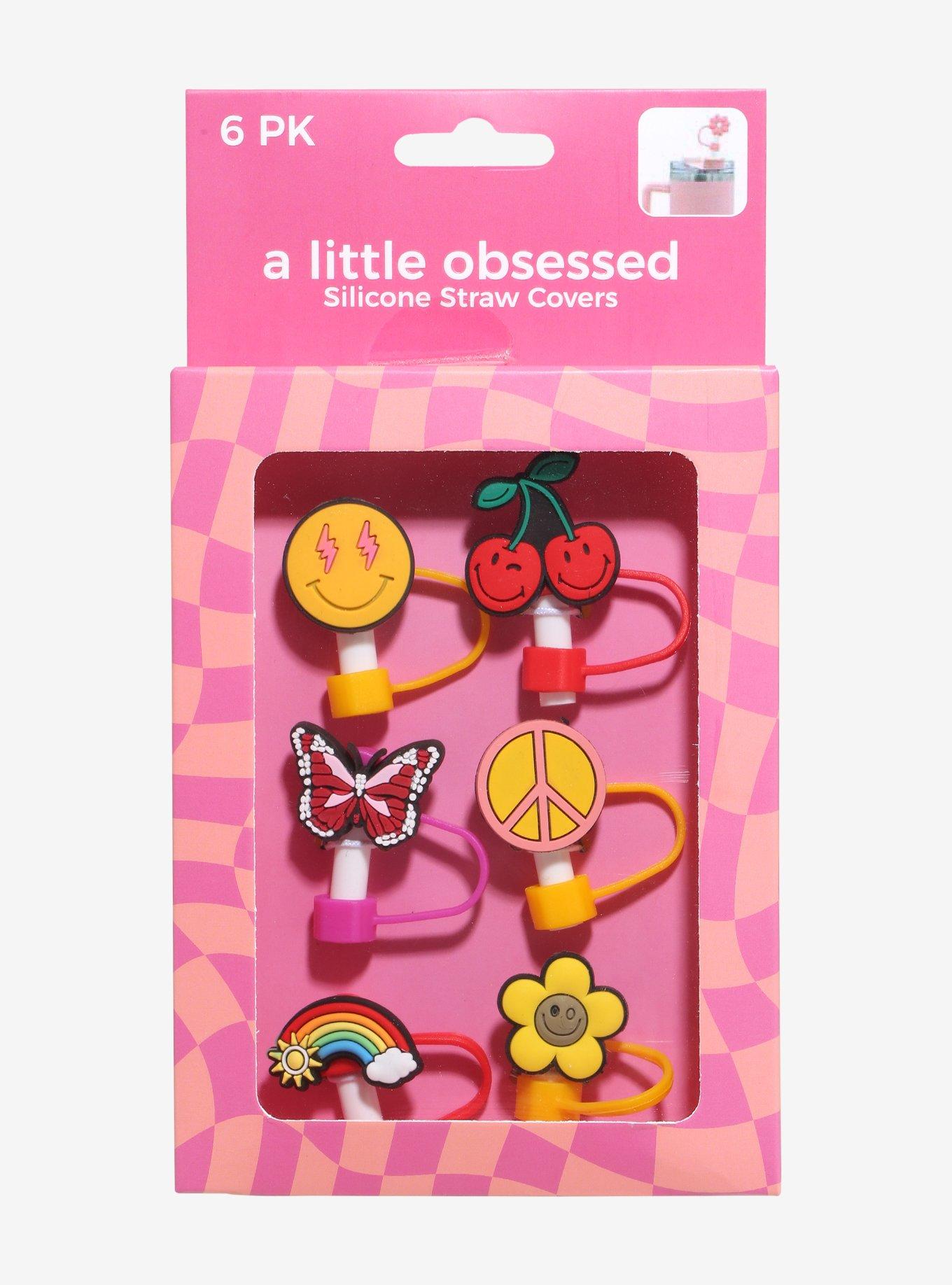 '70s Icons Silicone Straw Covers 6 Pack, , hi-res