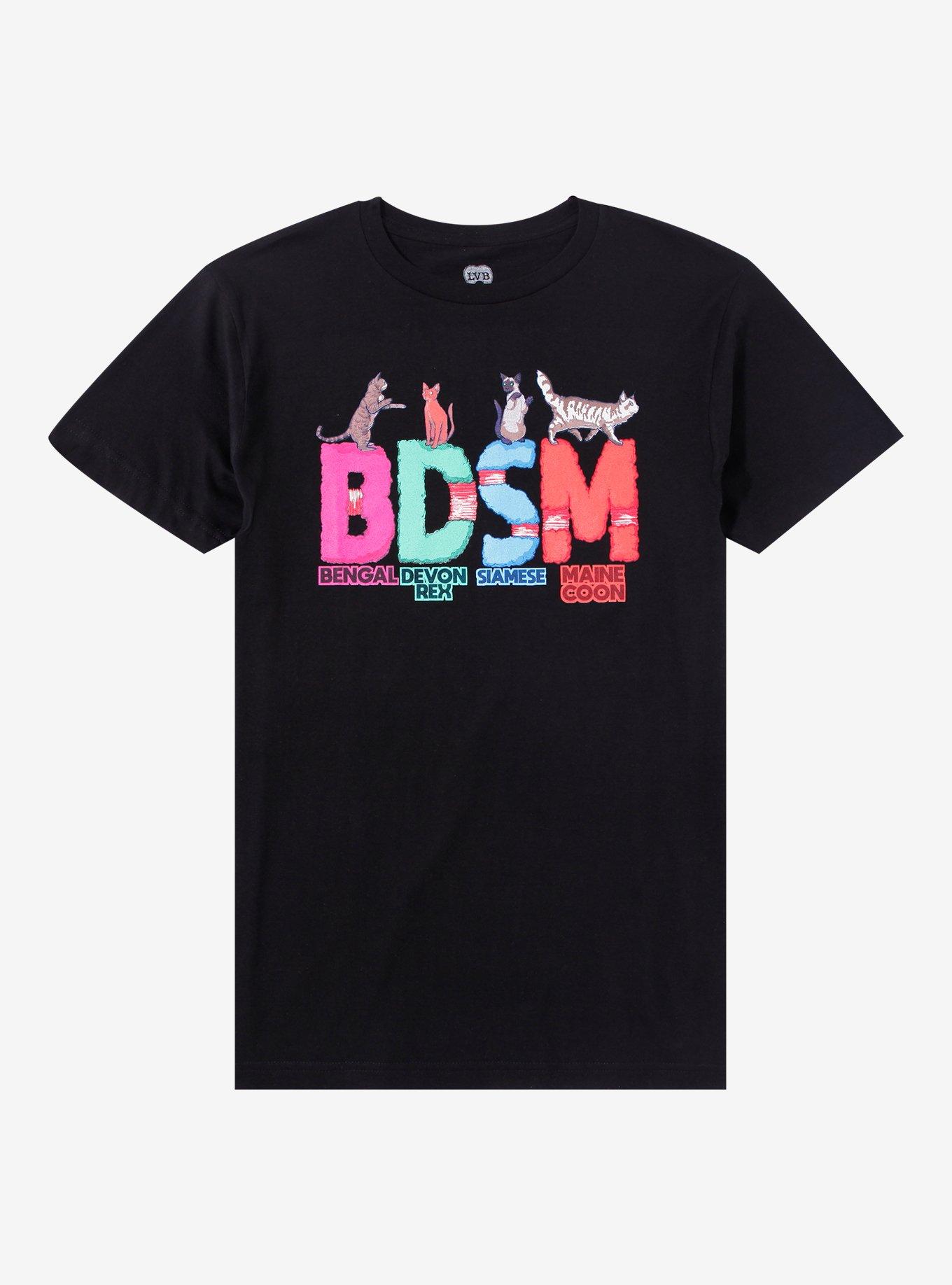 BDSM Cats T-Shirt By LVB Art, BLACK, hi-res