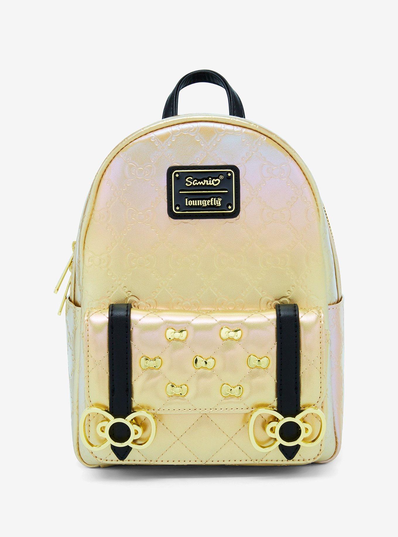 Loungefly Sanrio Hello Kitty Gold Bows Metallic Mini Backpack, , hi-res