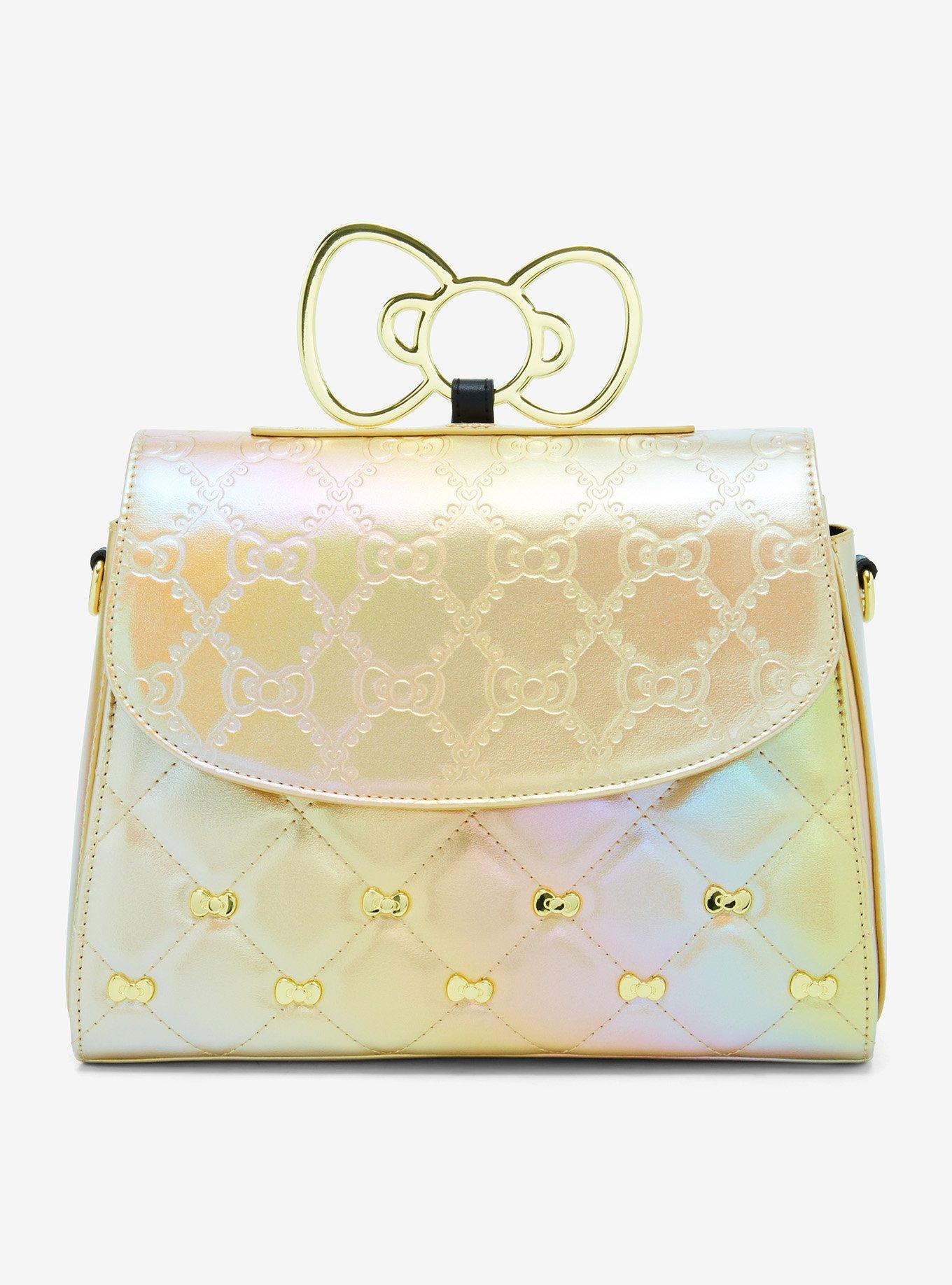 Loungefly Sanrio Hello Kitty Gold Bows Metallic Crossbody Bag, , hi-res