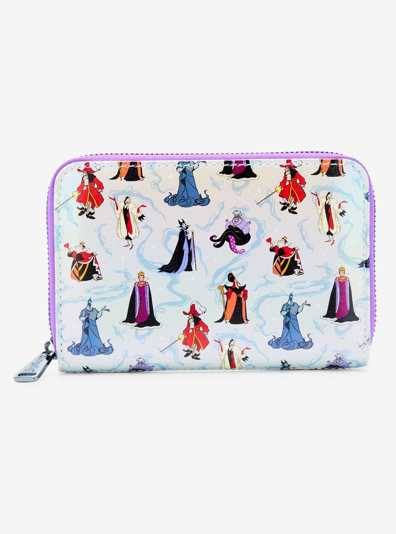 Loungefly Disney Villains Iridescent Allover Print Small Zip Wallet, , hi-res