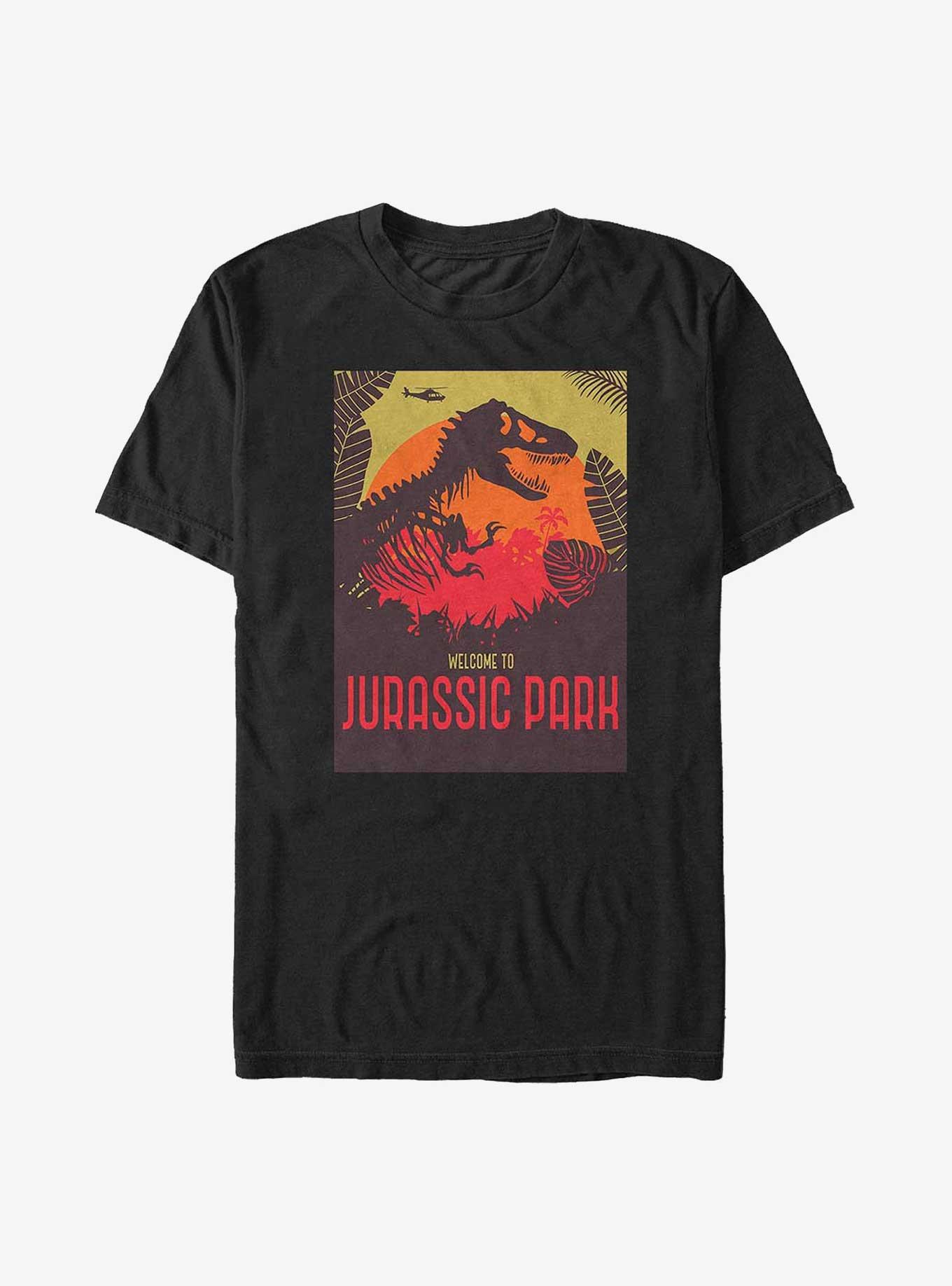 Jurassic Park T. Rex Welcome Sign Big & Tall T-Shirt, BLACK, hi-res