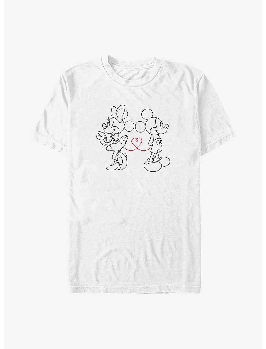 Disney Mickey Mouse & Minnie Mouse Heart Strings Big & Tall T-Shirt, WHITE, hi-res