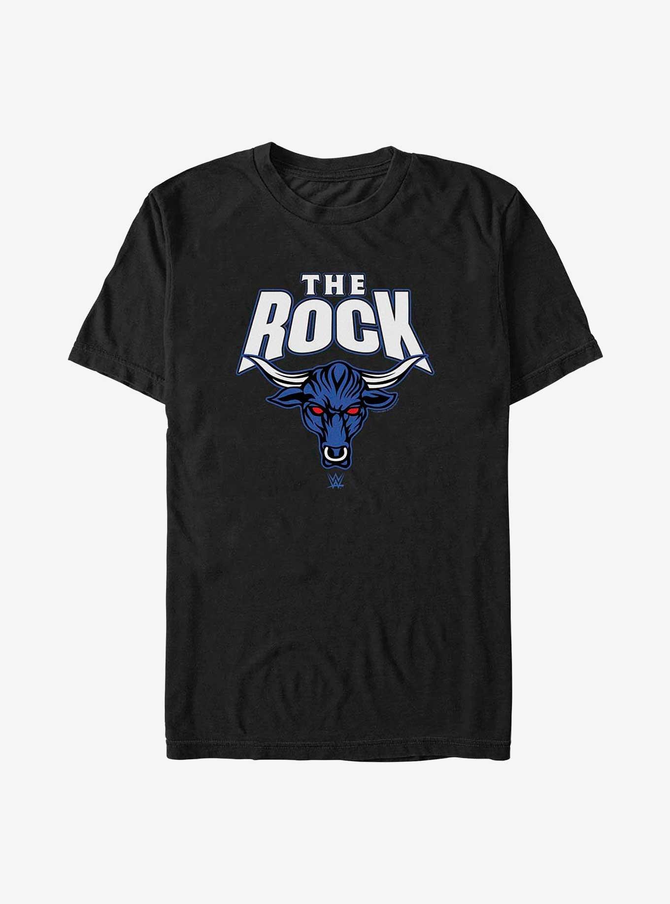 WWE The Rock Logo Big & Tall T-Shirt, BLACK, hi-res