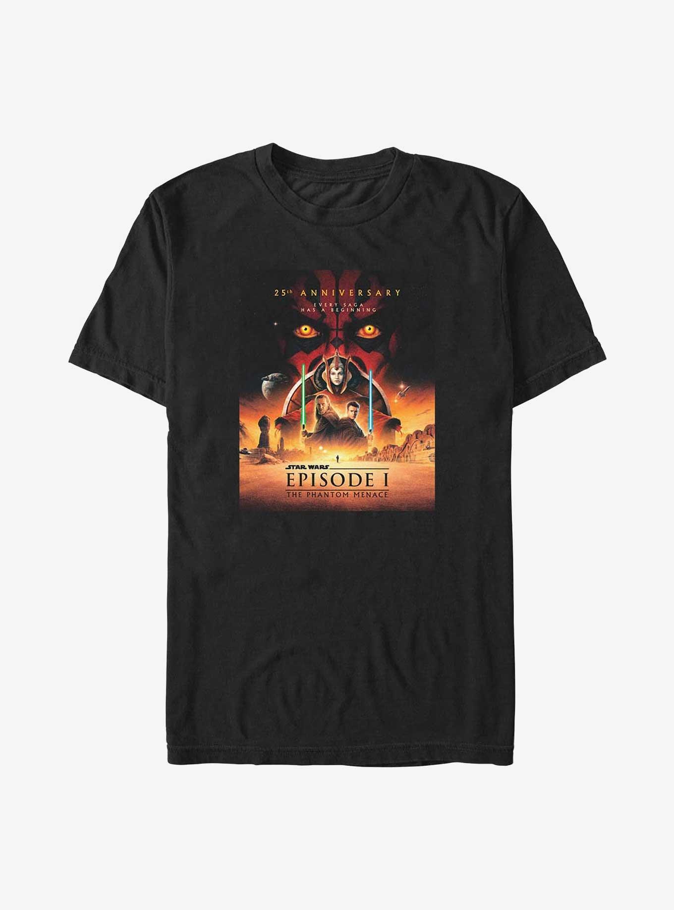 Star Wars Episode I: The Phantom Menace 25th Anniversary Poster Big & Tall T-Shirt, BLACK, hi-res