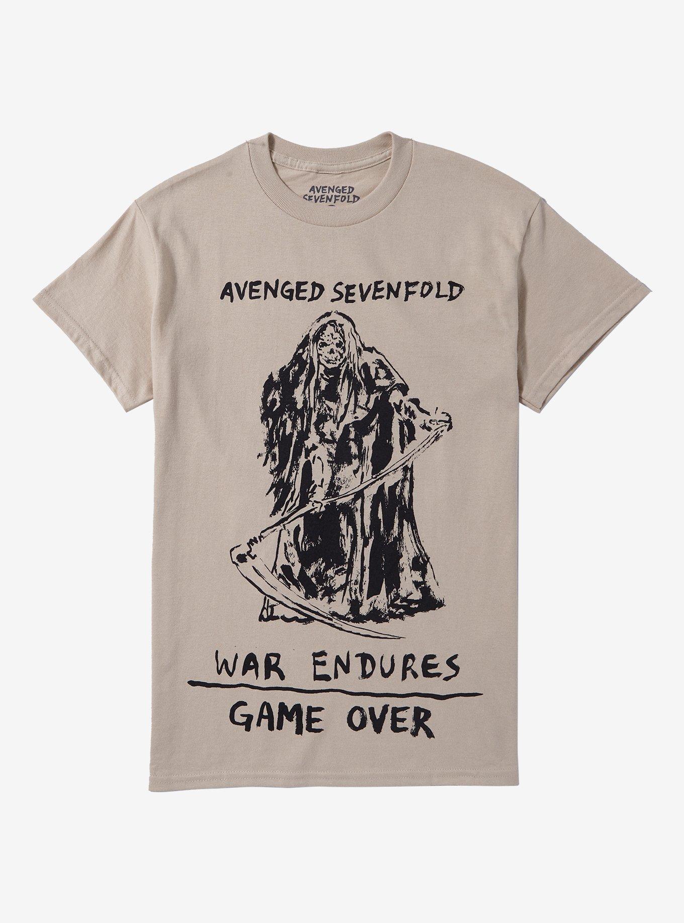 Avenged Sevenfold Game Over Boyfriend Fit Girls T-Shirt, NATURAL, hi-res