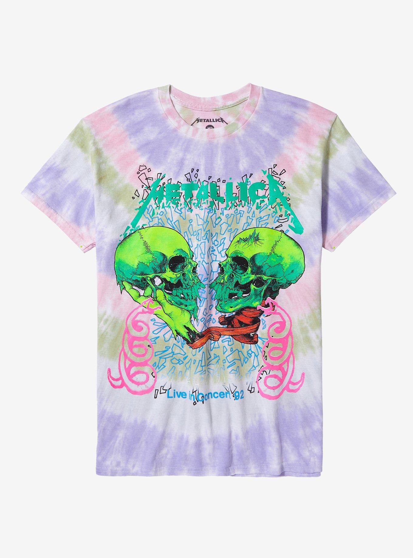 Metallica Skulls Pastel Tie-Dye Boyfriend Fit Girls T-Shirt, , hi-res