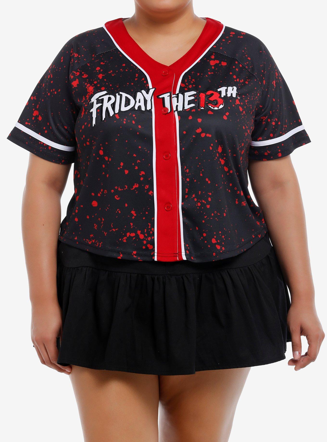 Friday The 13th Voorhees Girls Crop Jersey Top Plus Size