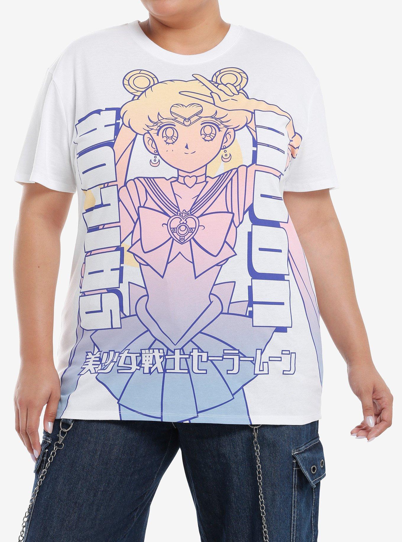 Pretty Guardian Sailor Moon Ombre Print Boyfriend Fit Girls T-Shirt Plus Size, , hi-res