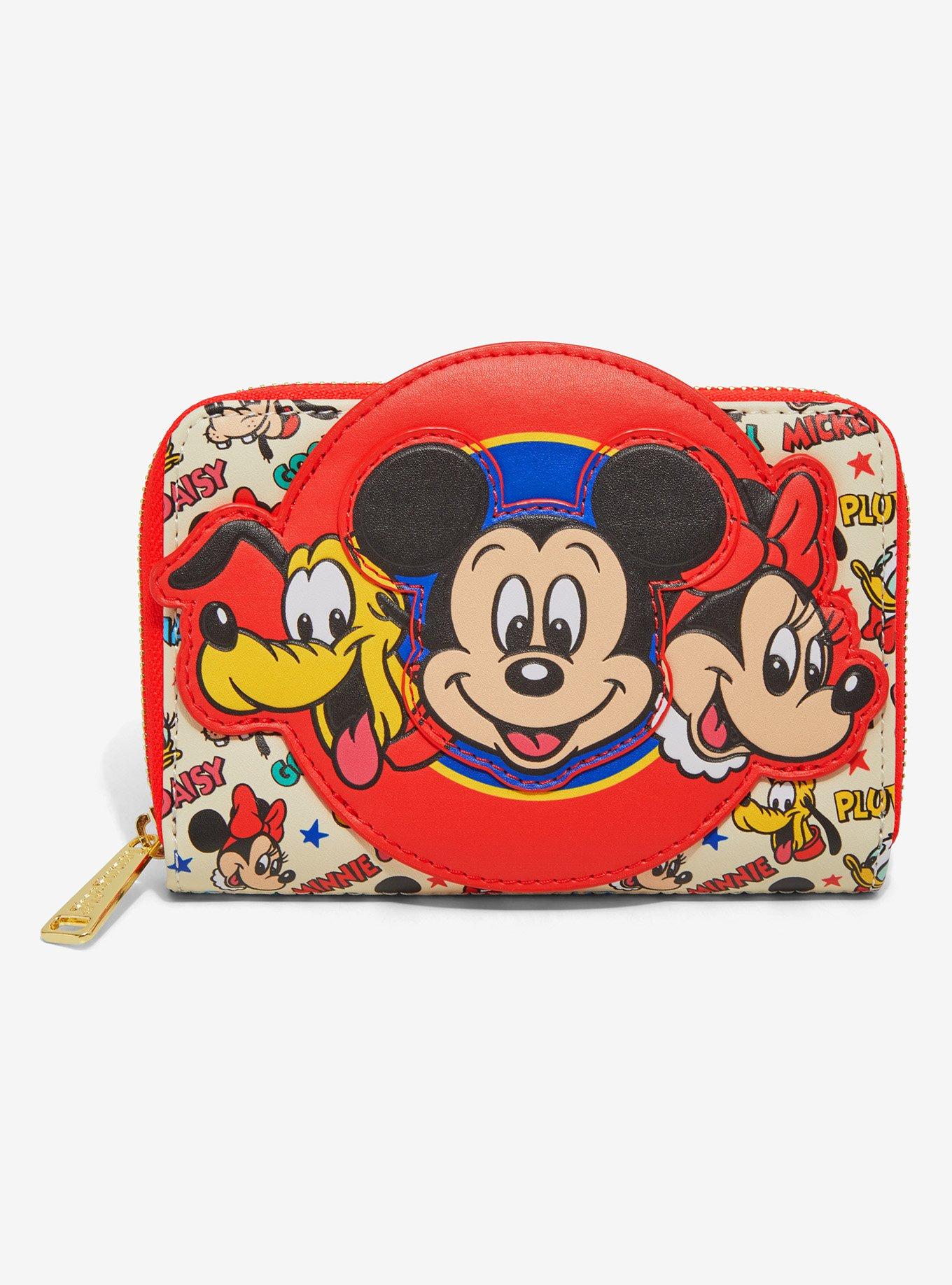 Loungefly Mickey Mouse and Friends Classic Stars Allover Print Small Zip Wallet, , hi-res