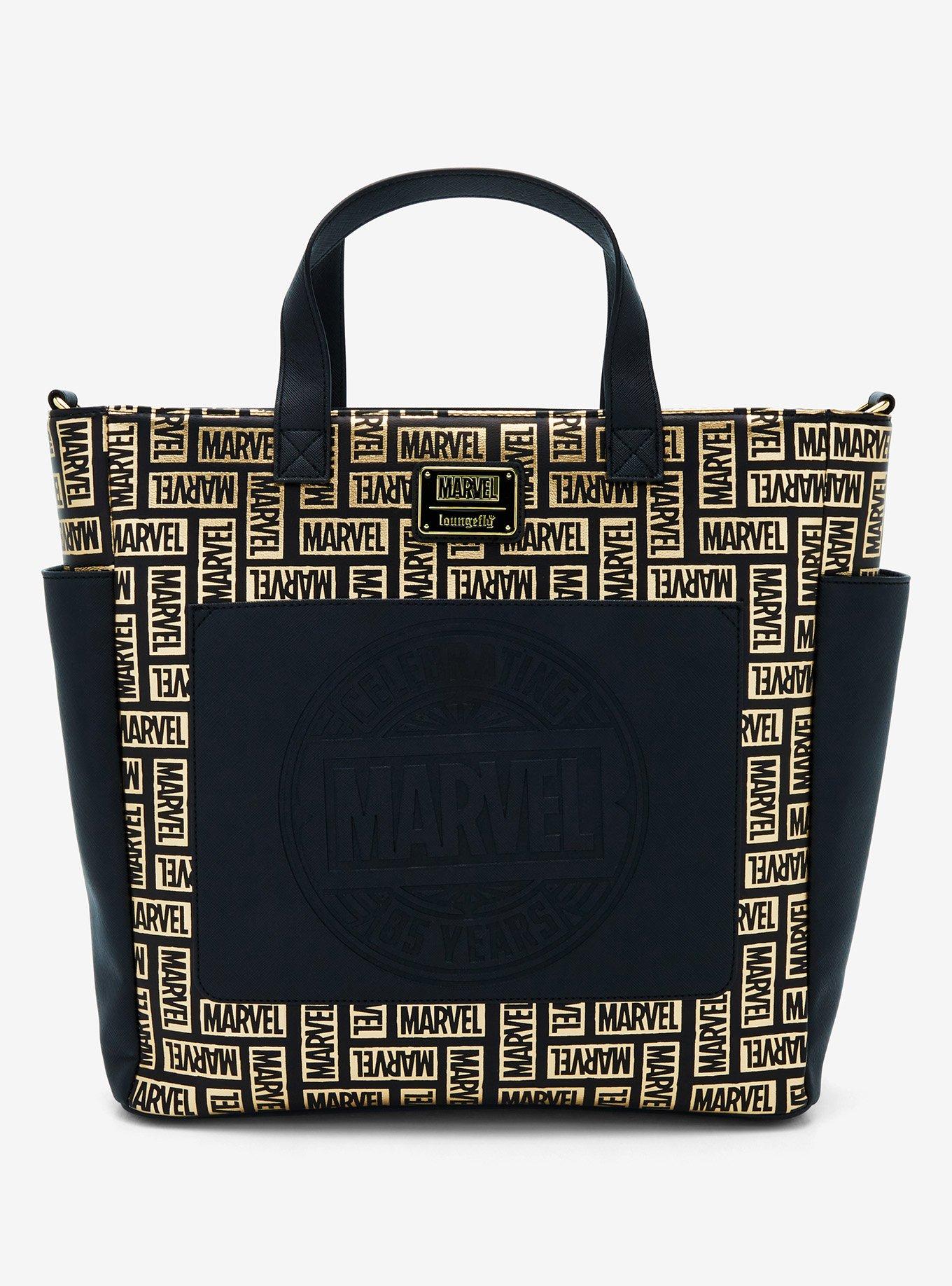 Loungefly Marvel Metallic Logo Allover Print Tote Bag, , hi-res