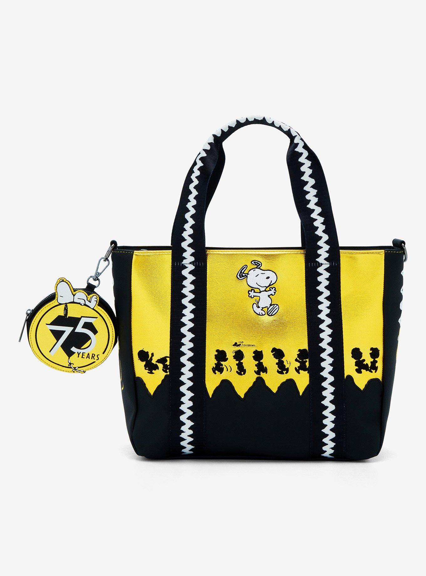 Loungefly Peanuts 75th Anniversary Characters Metallic Tote Bag with Coin Purse, , hi-res