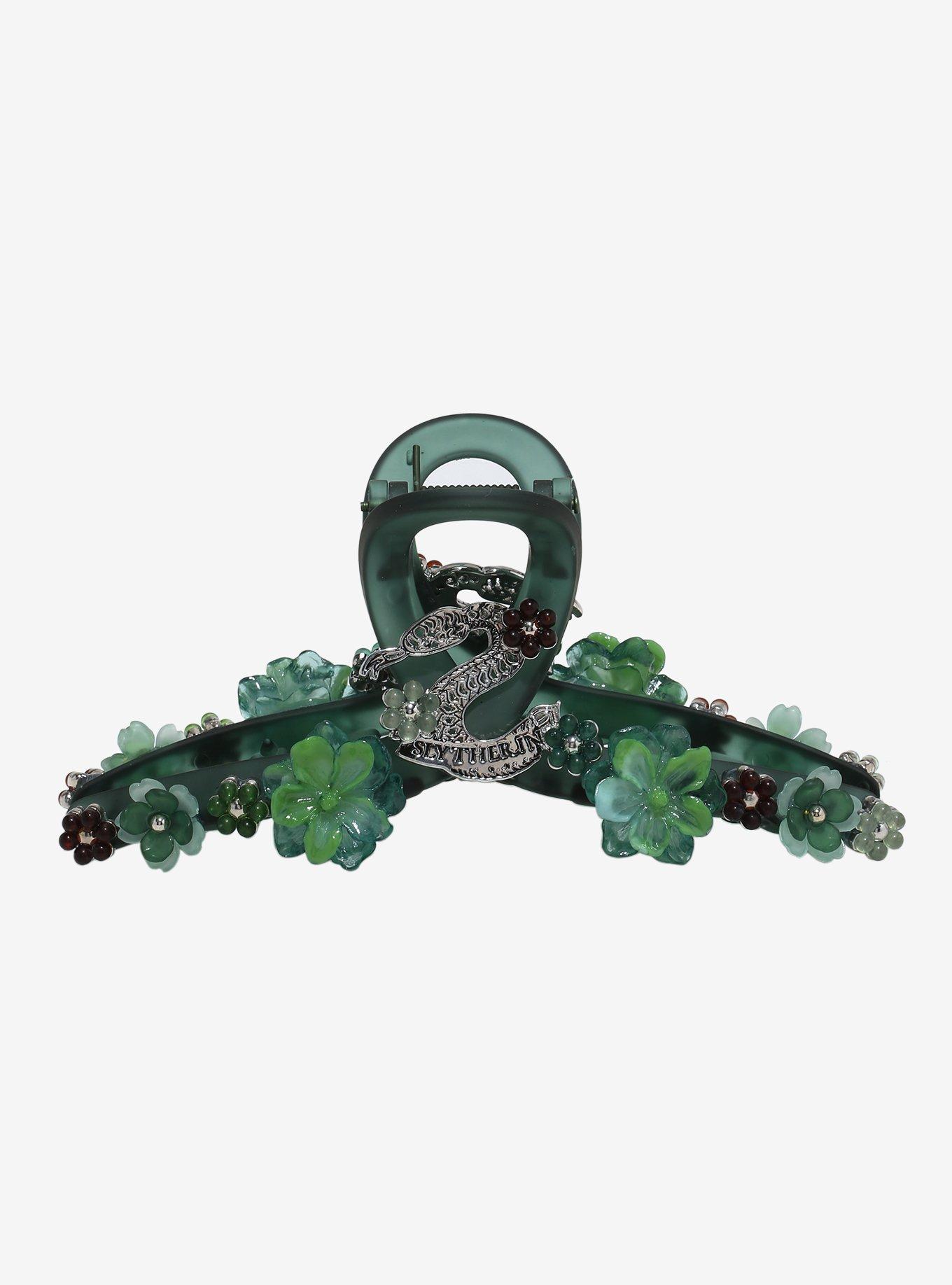 Harry Potter Slytherin Floral Claw Clip — BoxLunch Exclusive, , hi-res