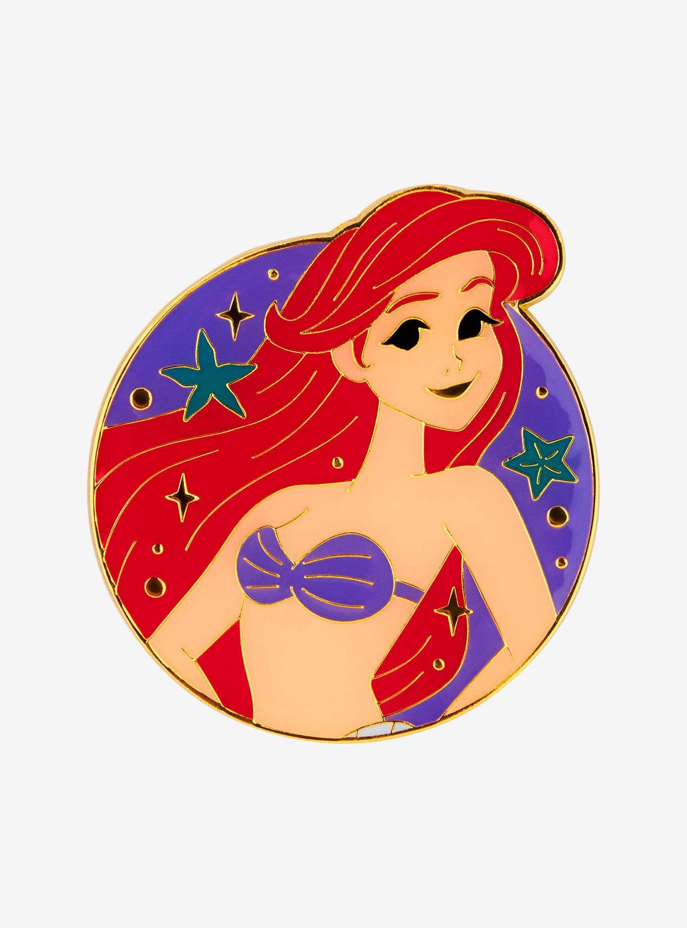 Loungefly Disney The Little Mermaid Ariel Seashell Circular Enamel Pin — BoxLunch Exclusive, , hi-res