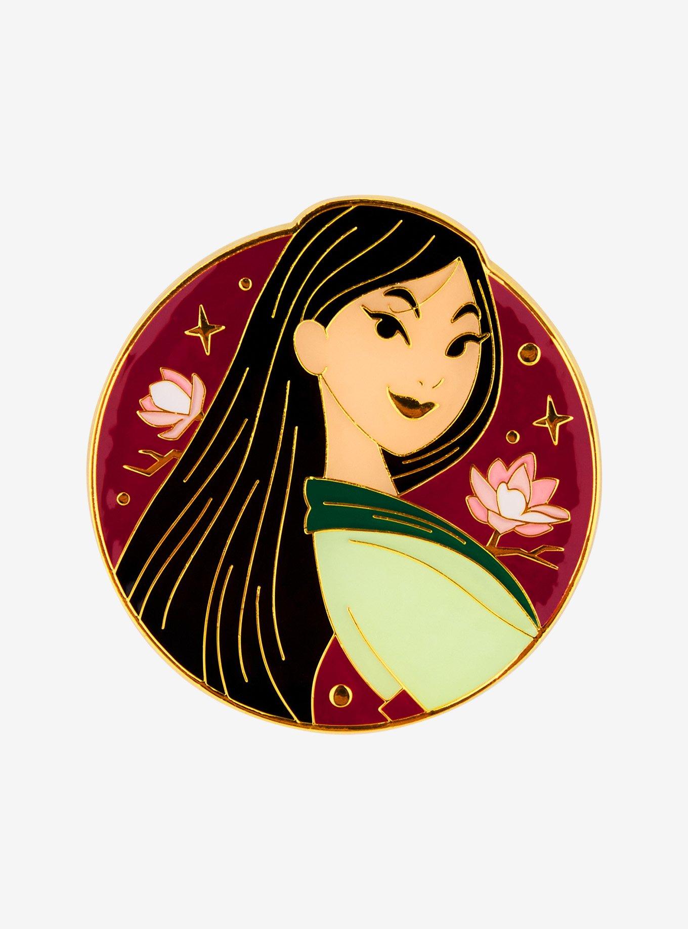 Loungefly Disney Mulan Blossom Circular Enamel Pin — BoxLunch Exclusive, , hi-res