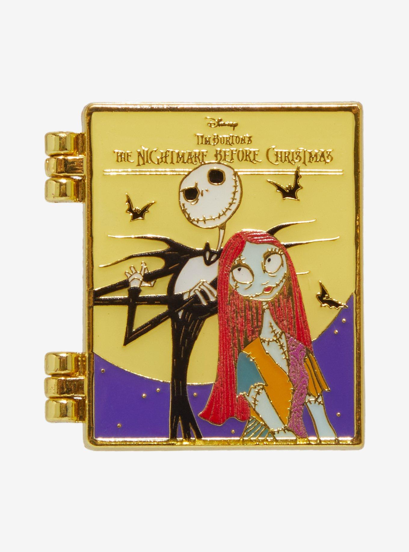 Loungefly Disney The Nightmare Before Christmas Jack & Sally Hinged Enamel Pin — BoxLunch Exclusive, , hi-res