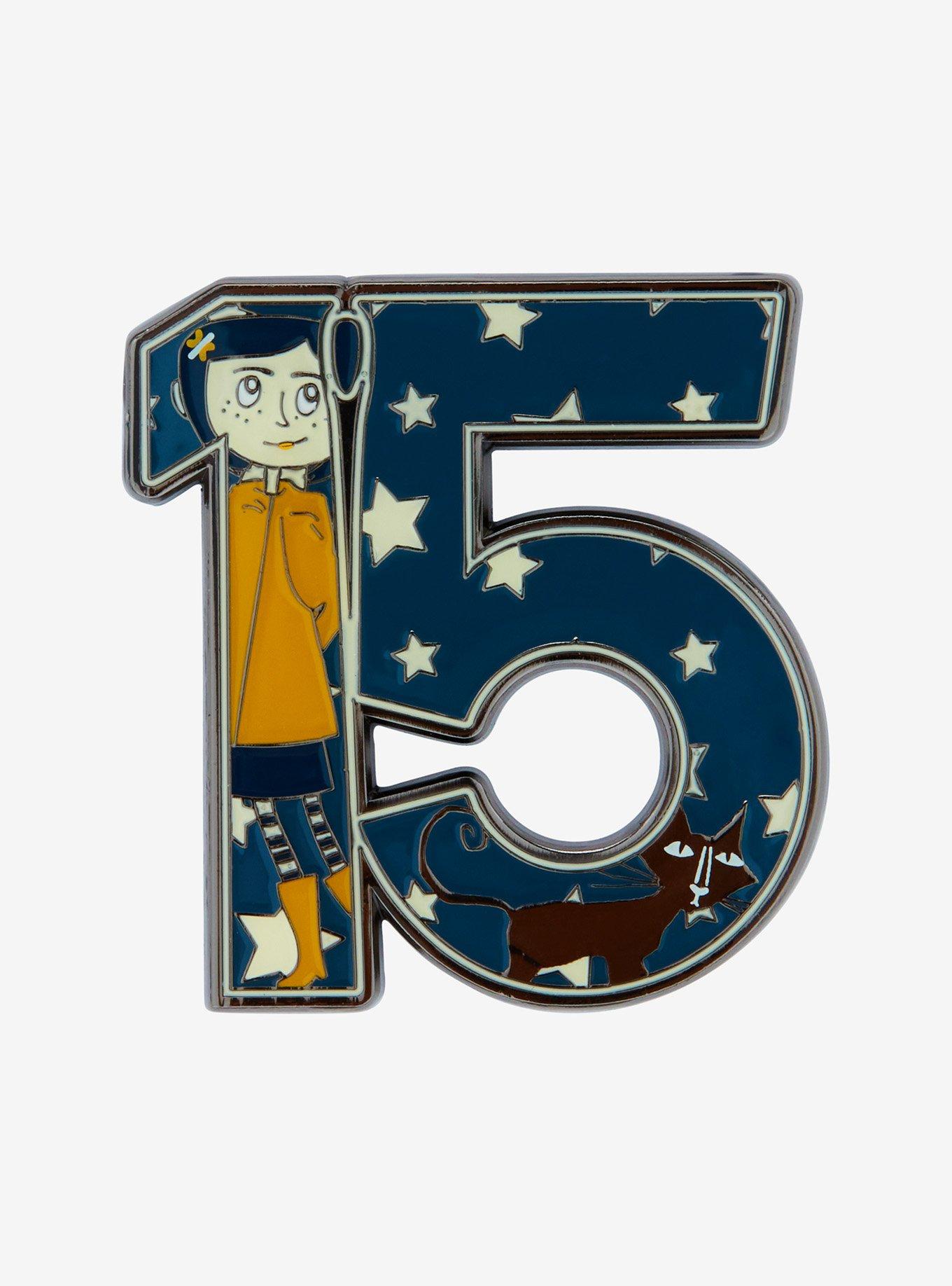 Loungefly Coraline 15th Anniversary Enamel Pin — BoxLunch Exclusive, , hi-res