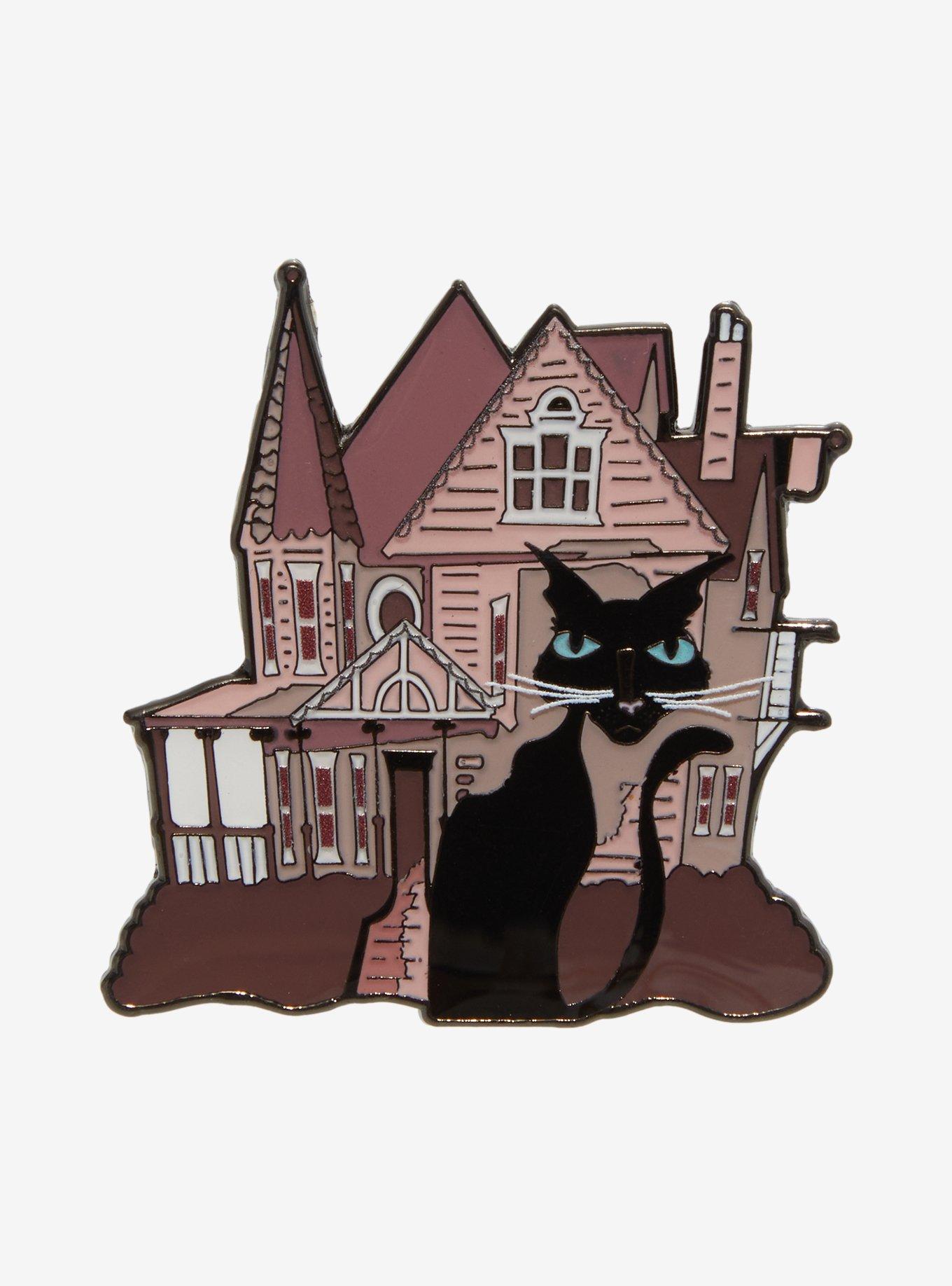 Loungefly Coraline Cat Pink Palace Glow-in-the-Dark Enamel Pin — BoxLunch Exclusive, , hi-res