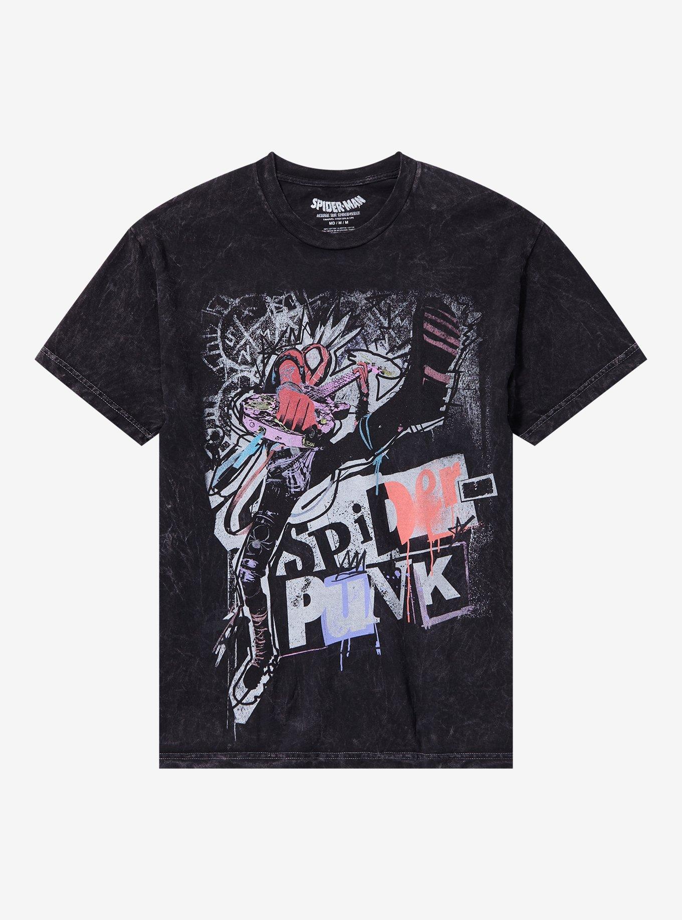 Marvel Spider-Man: Across The Spider-Verse Spider-Punk Mineral Wash T-Shirt, , hi-res