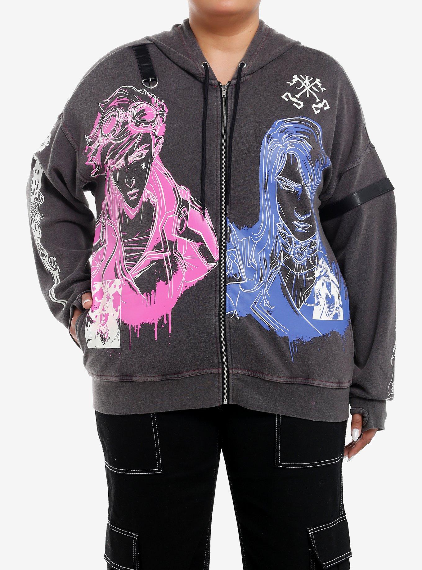 Arcane Vi & Caitlyn Glow-In-The-Dark Girls Hoodie Plus Size, , hi-res