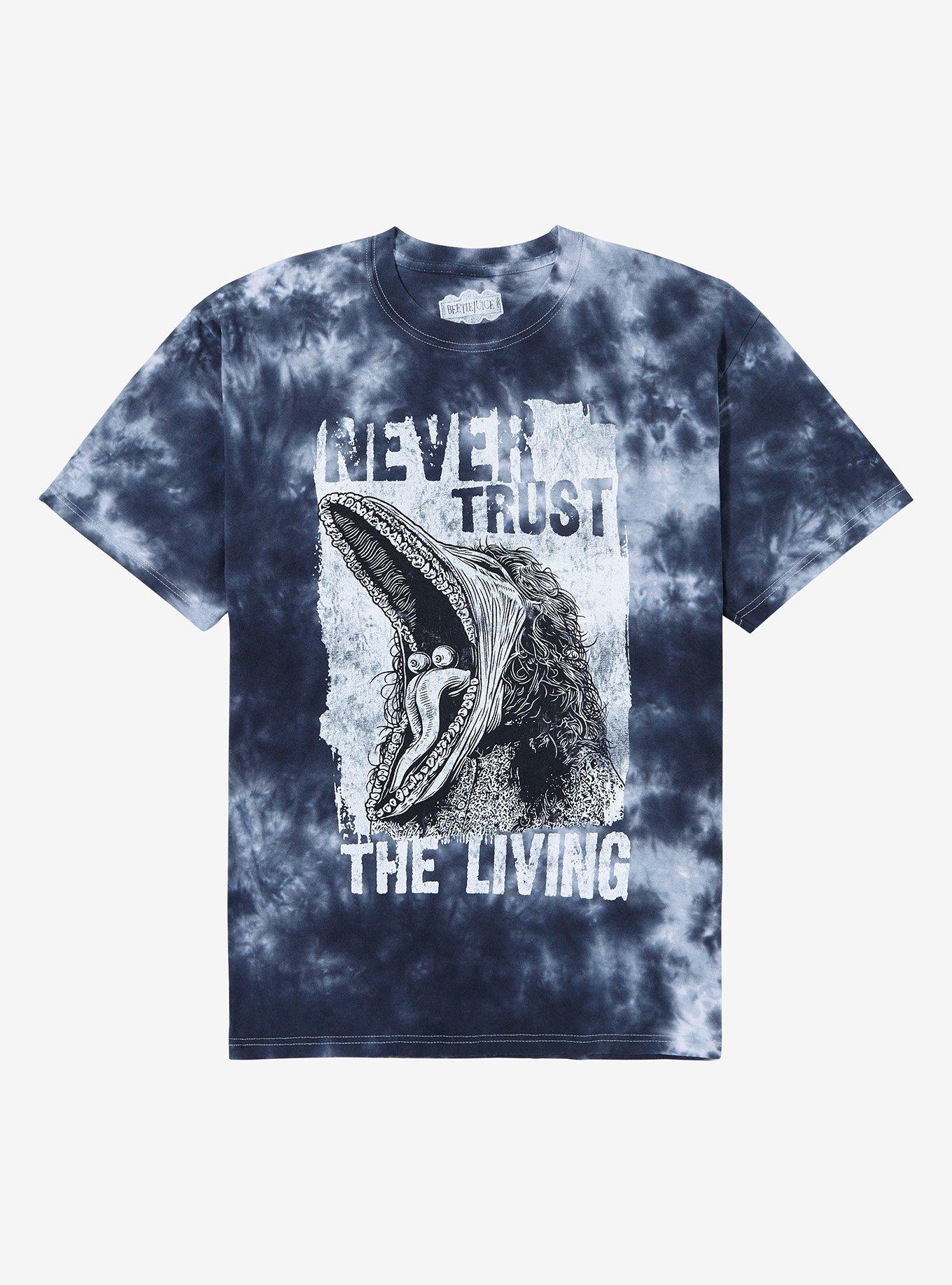Beetlejuice Never Trust The Living Tie-Dye T-Shirt, BLACK, hi-res