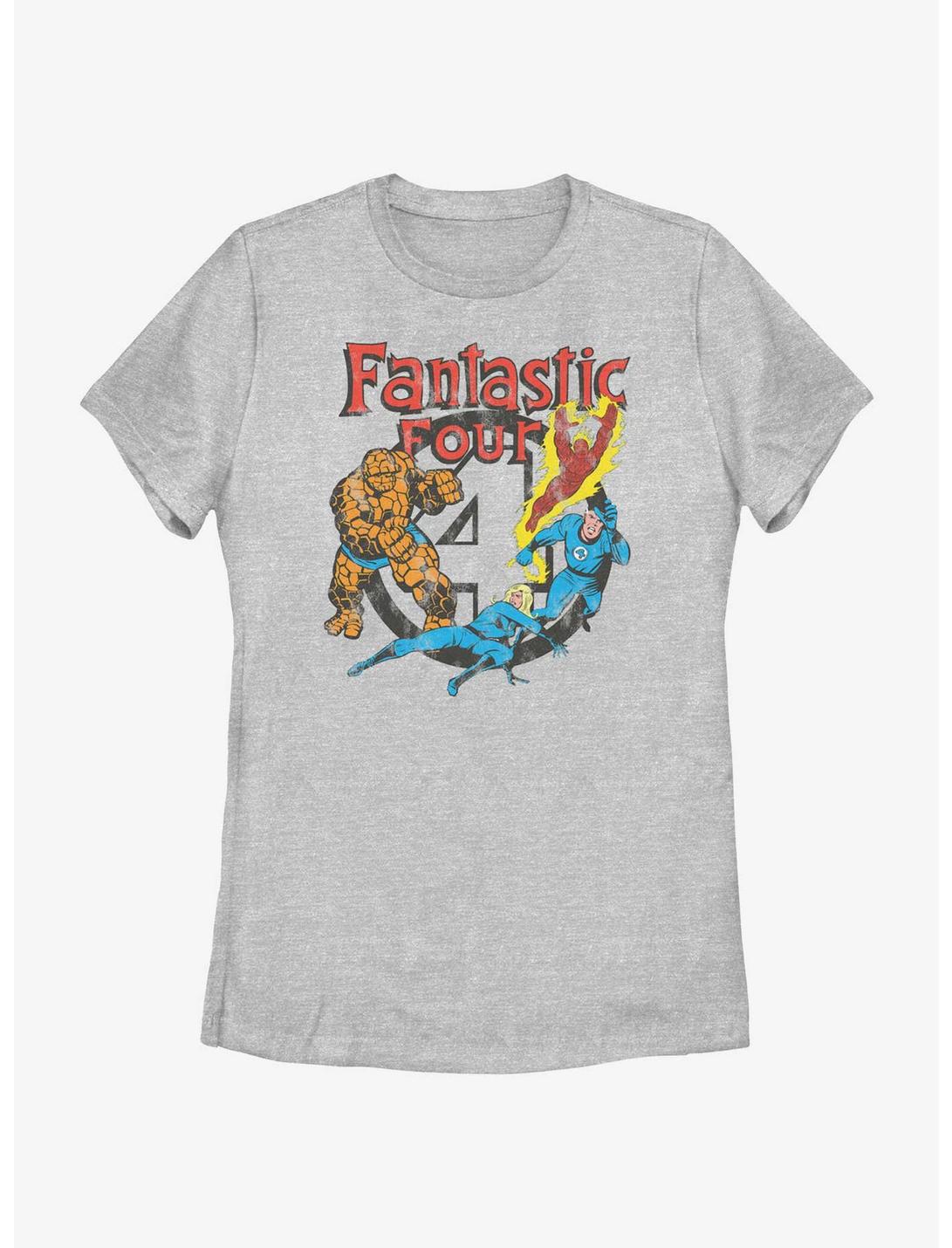 Marvel Fantastic Four Four Squad Vintage Style Womens T-Shirt, ATH HTR, hi-res